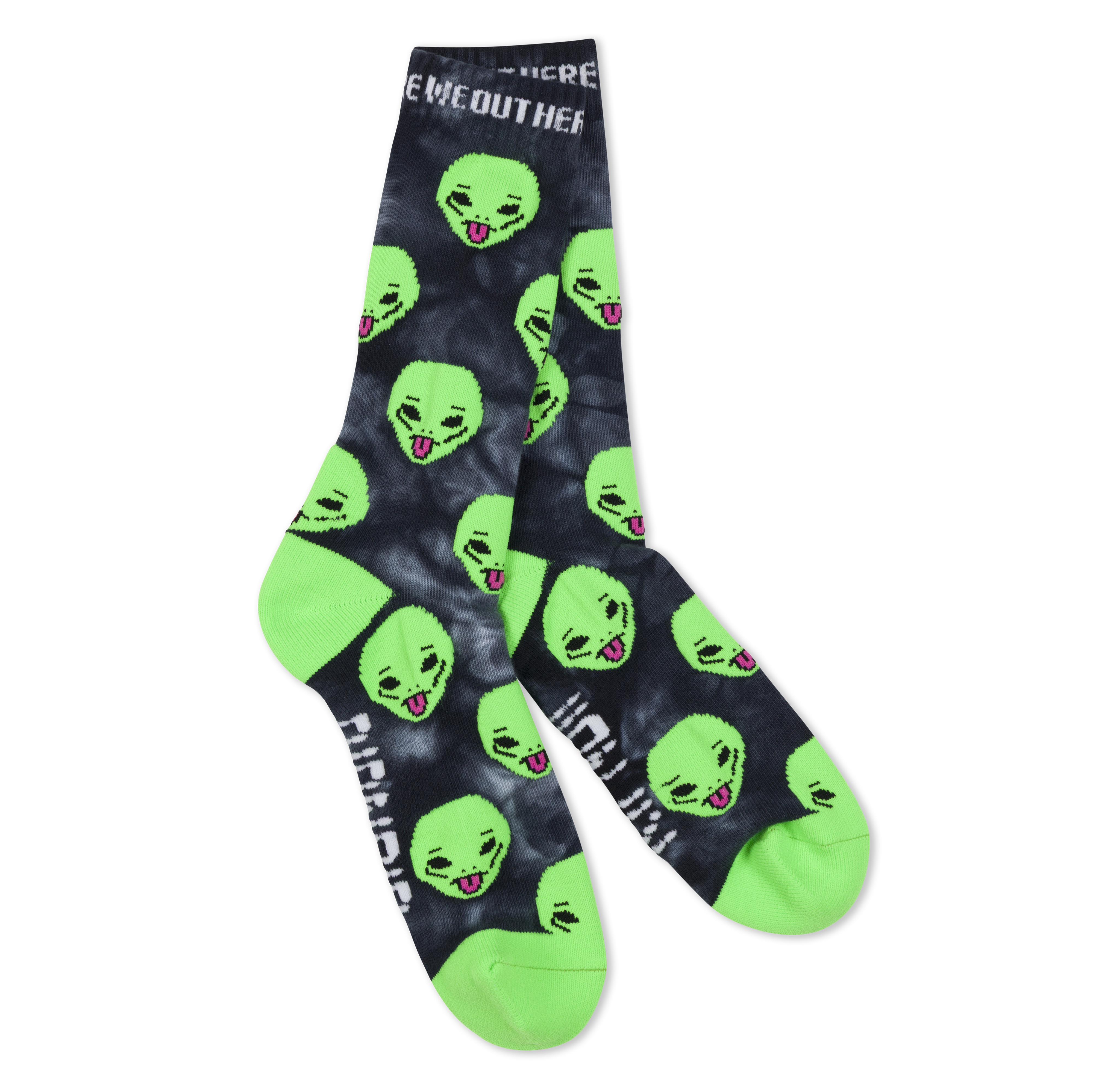 RIPNDIP We Out Here Socks (Black Lighting Wash)
