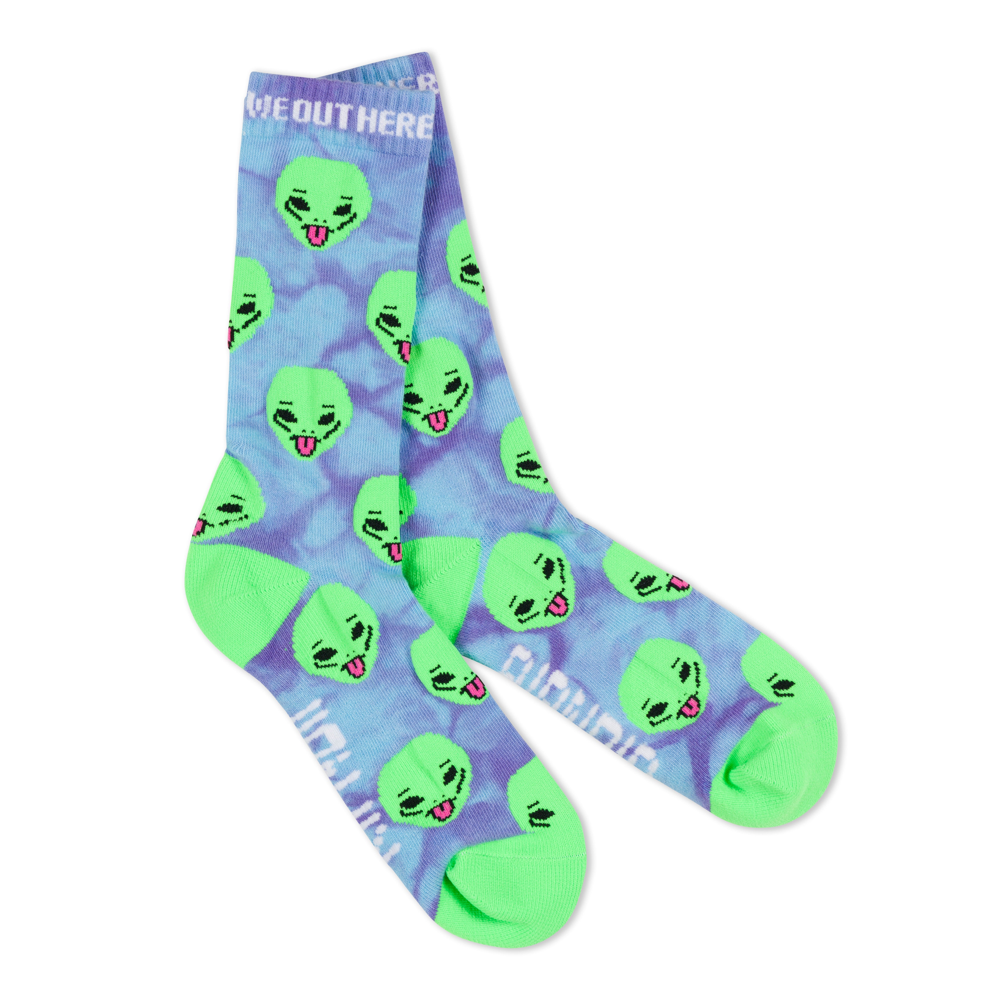 RipNDip We Out Here Socks (Purple Tie Dye)