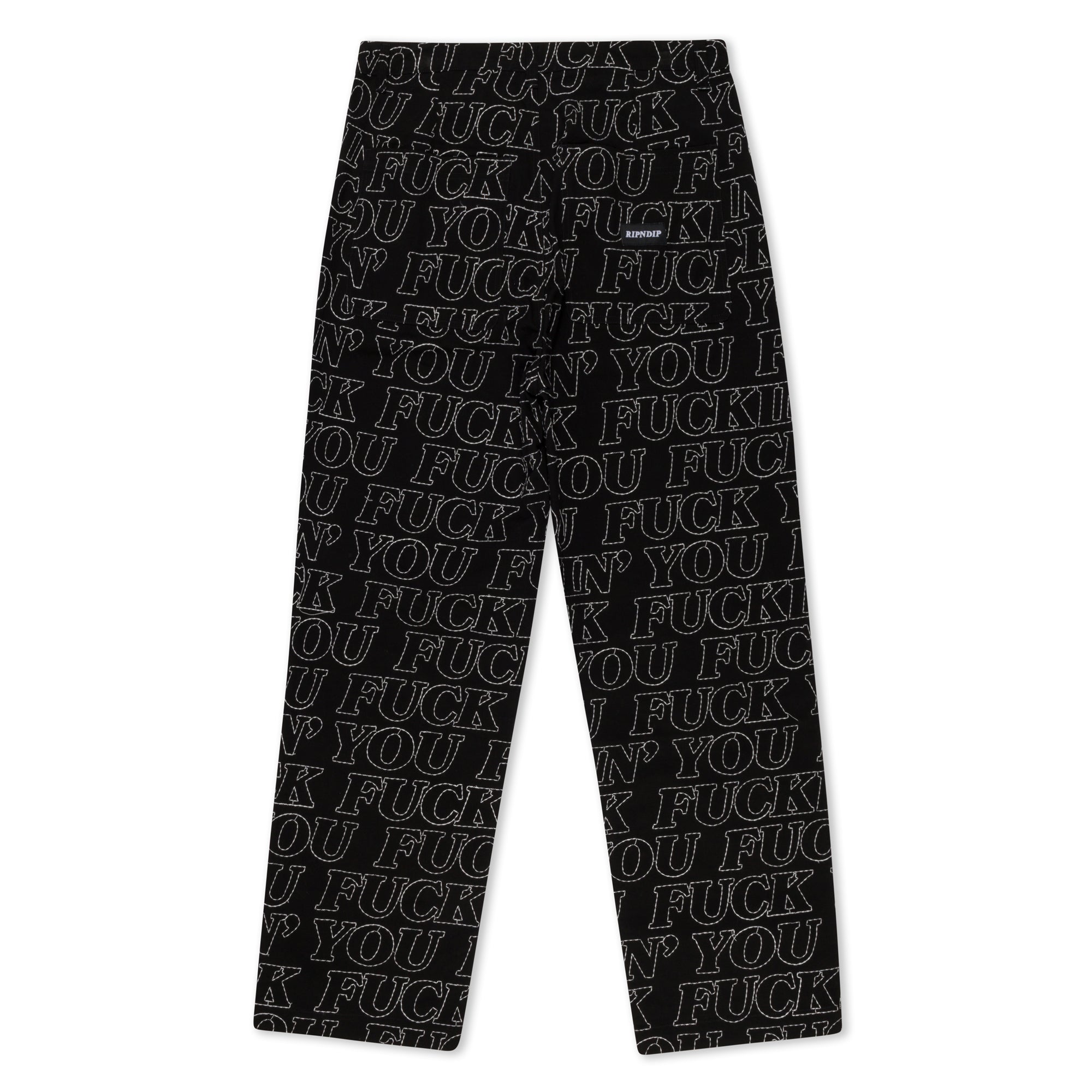 Fuckin Fuck Quilted Wide Leg Pants (Black)