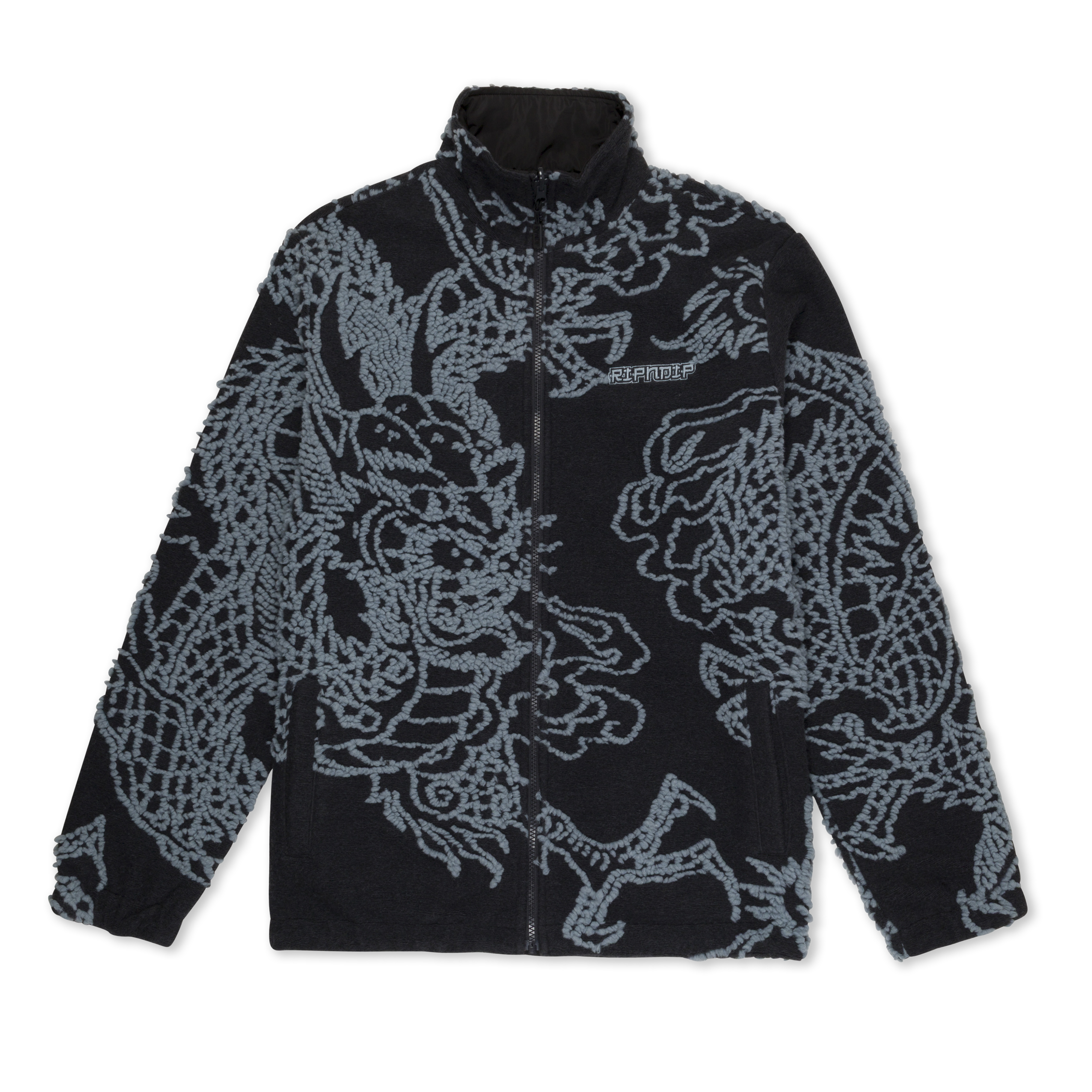 Haku Reversible Jacket (Black / Charcoal) – RIPNDIP Haku Reversible Jacket (Black / Charcoal) – RIPNDIP