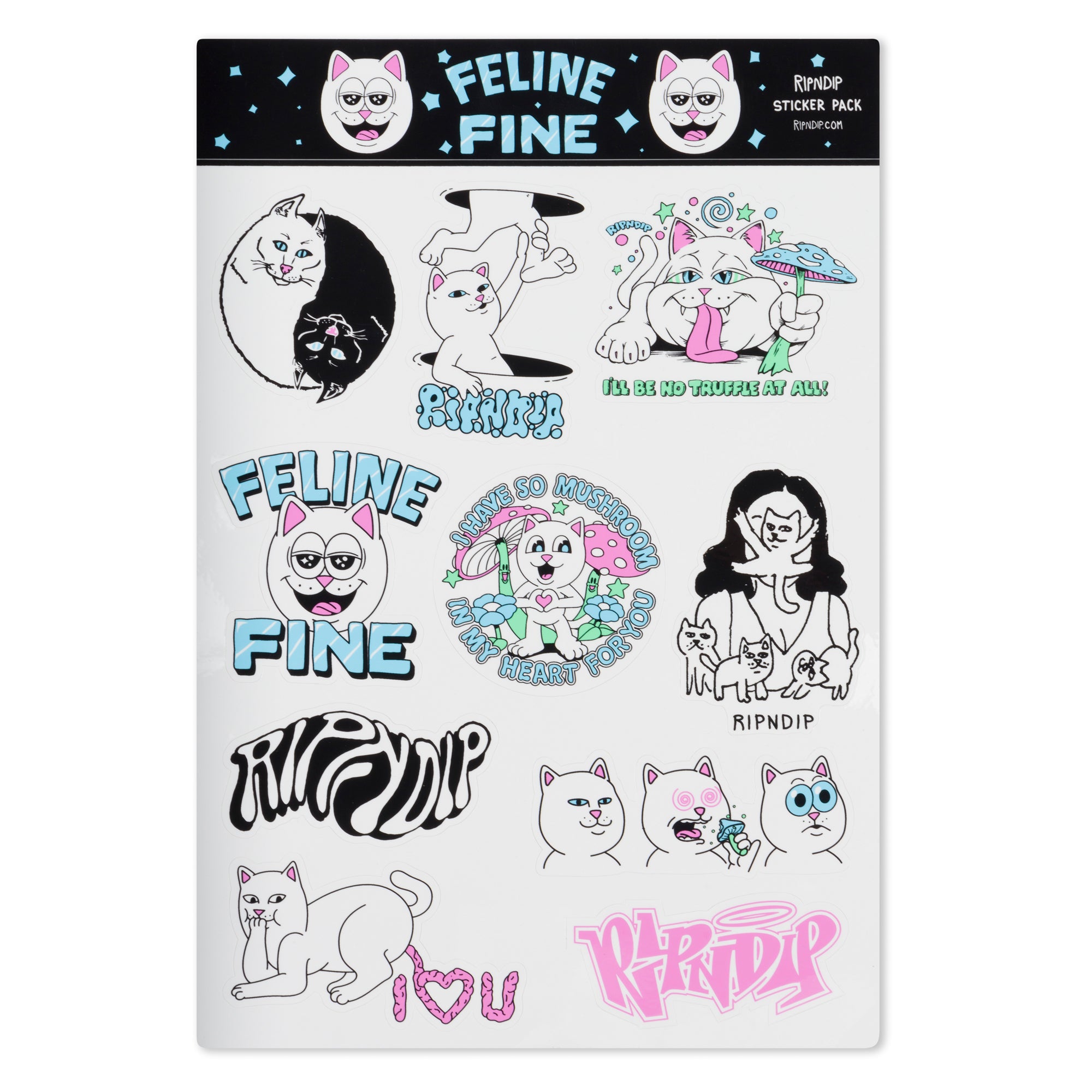 RIPNDIP Feline Fine Sticker Sheet (Multi)