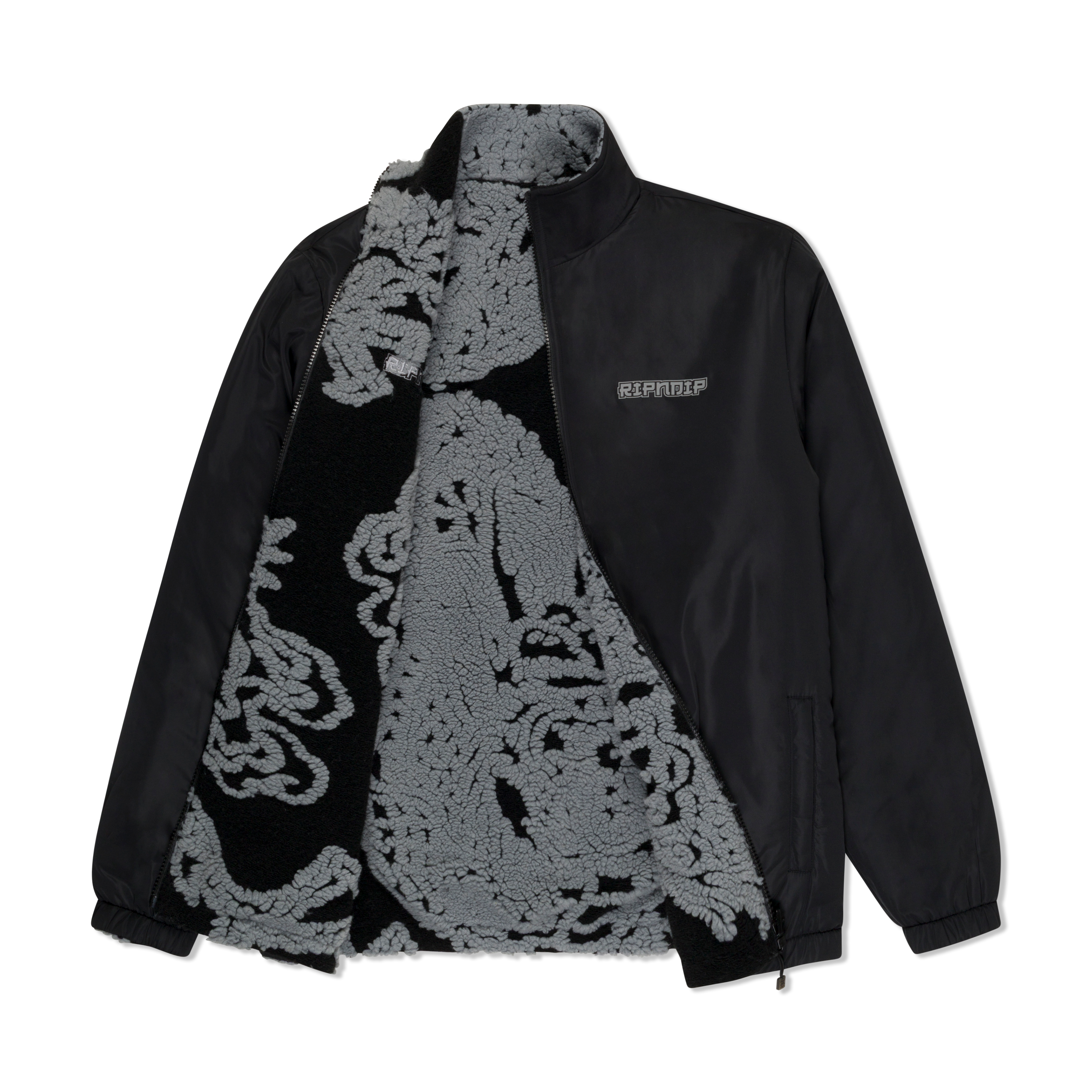 Haku Reversible Jacket (Black / Charcoal) – RIPNDIP Haku Reversible Jacket (Black / Charcoal) – RIPNDIP