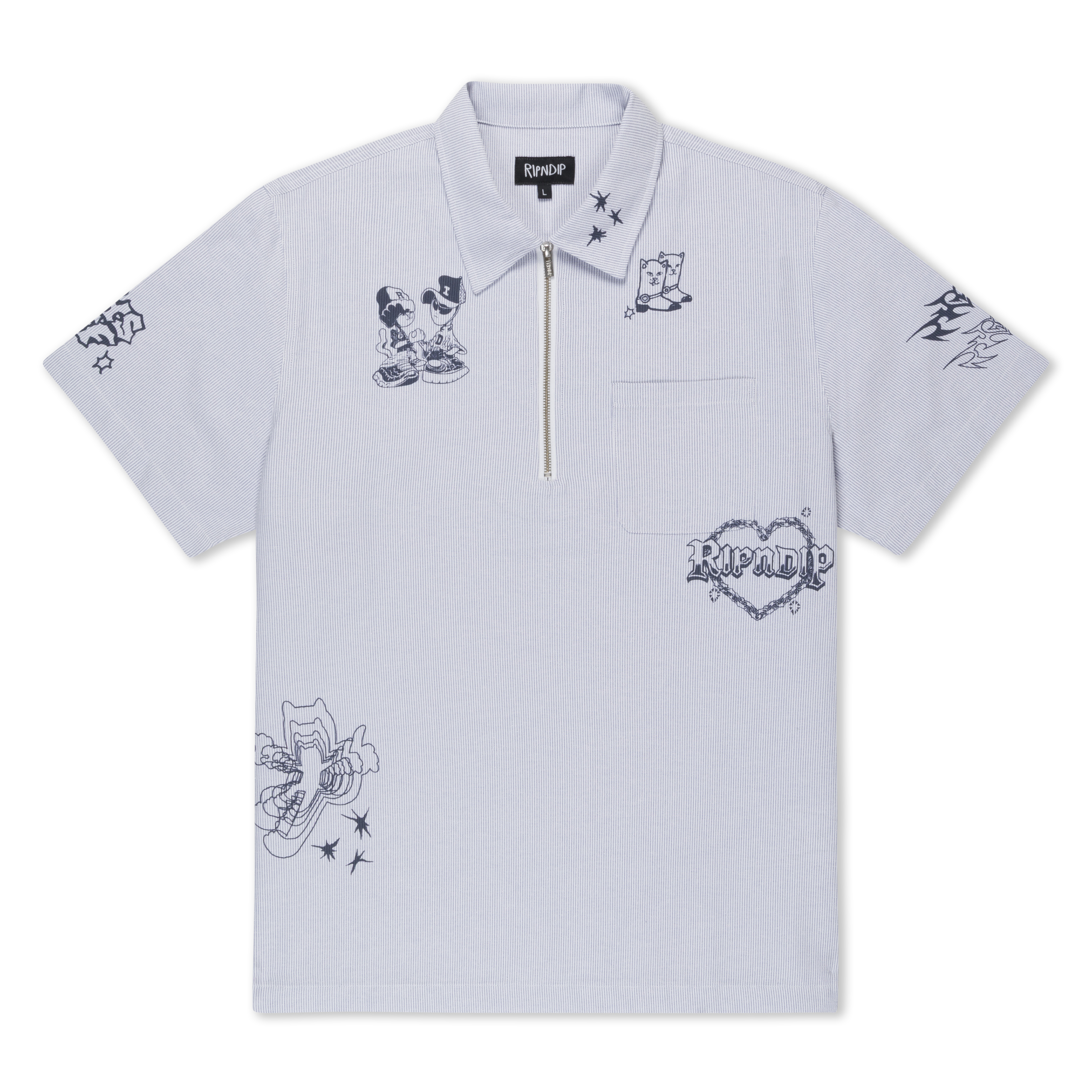 RIPNDIP Westside Quarter Zip Shirt (Navy )