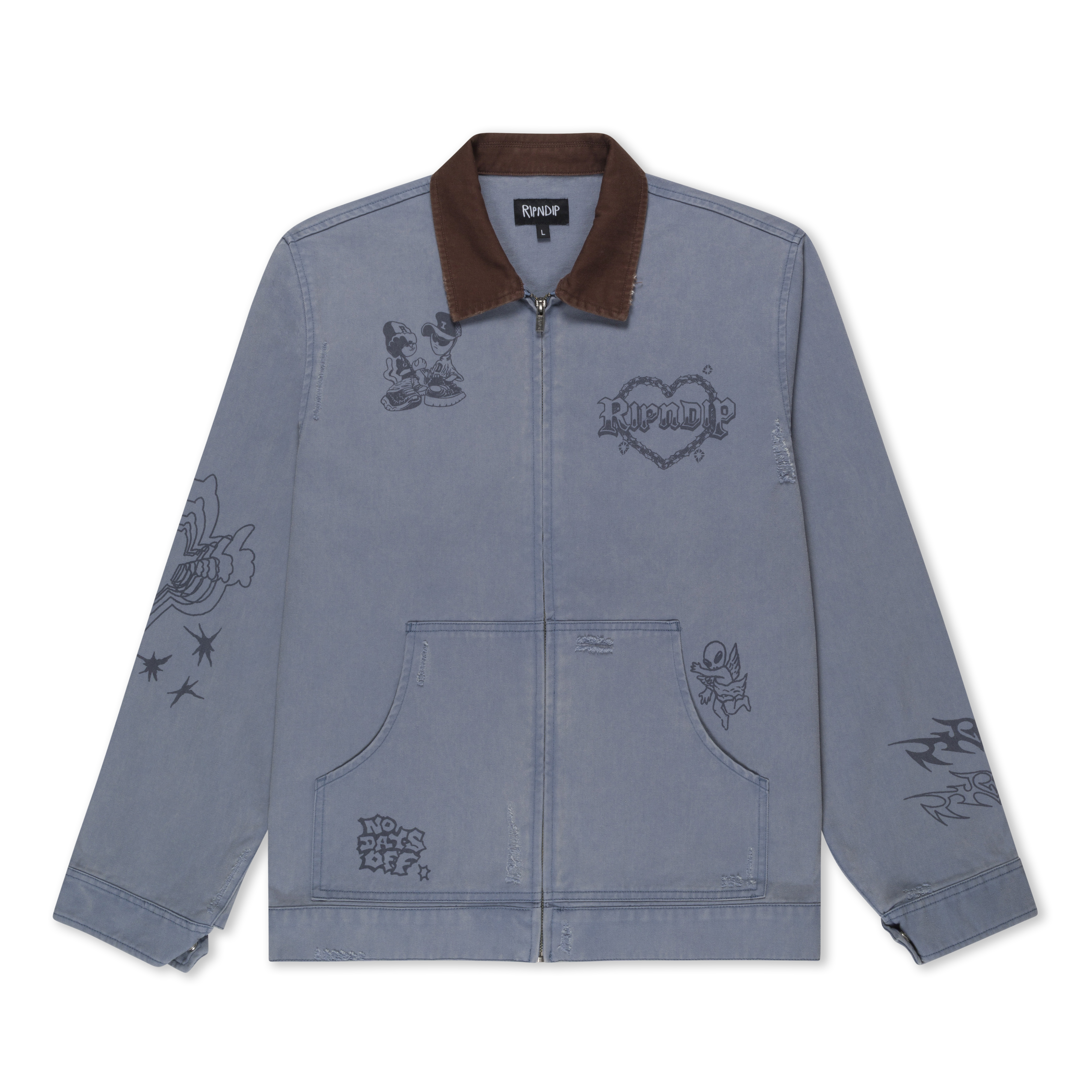 RIPNDIP Westside Zip Up Work Jacket (Slate)