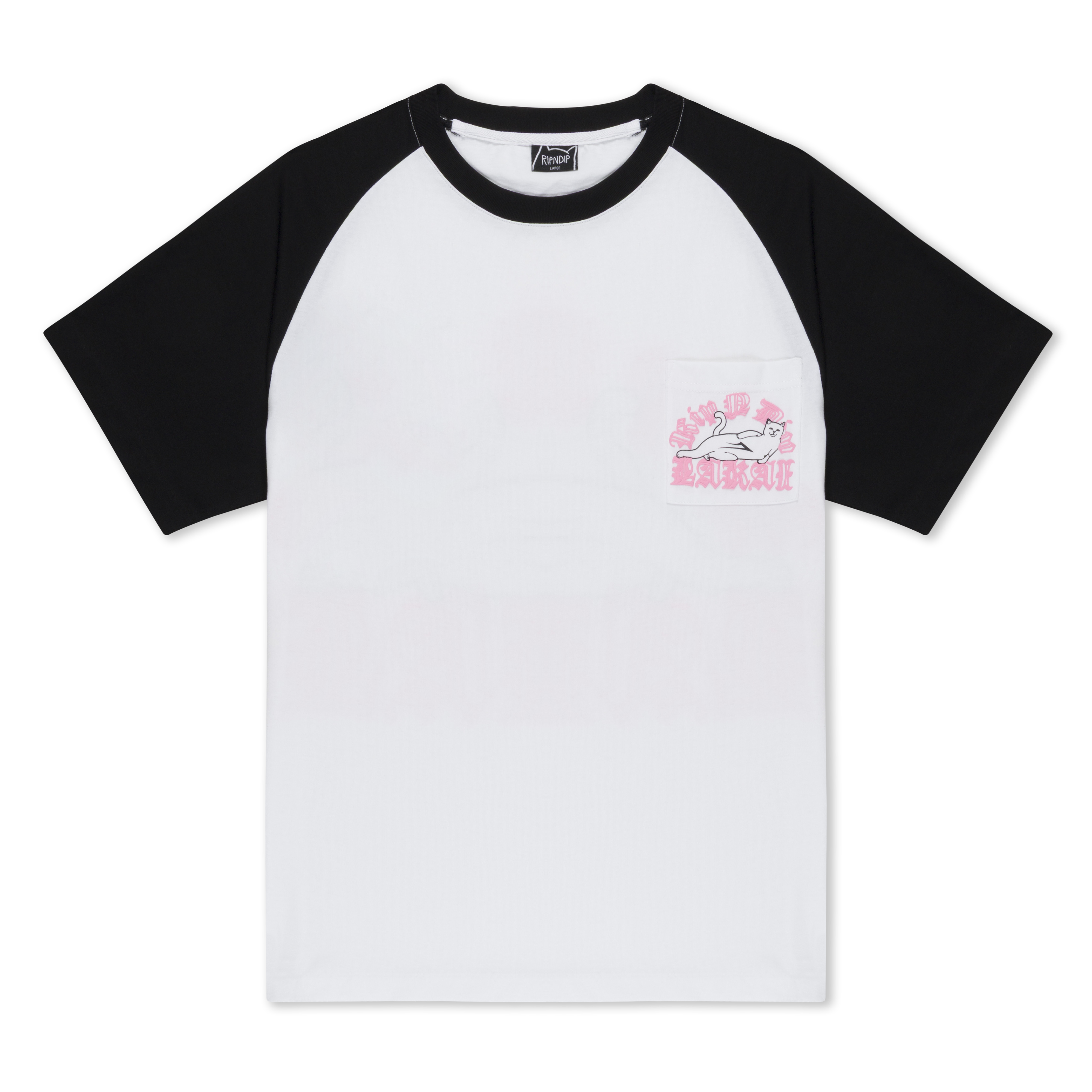 RIPNDIP Lakai + Ripndip Raglan Pocket Tee (White/Black)