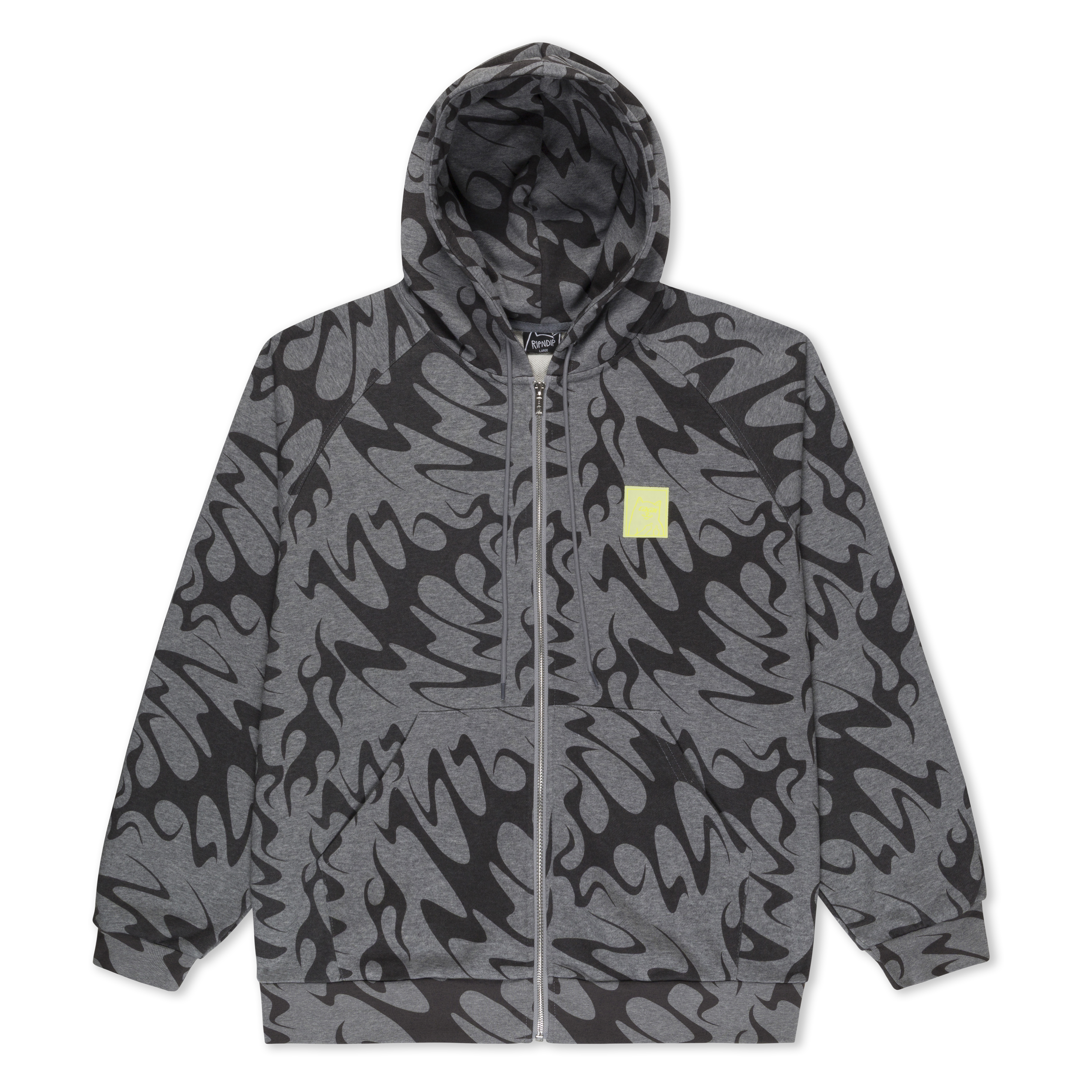 RIPNDIP Lakai + Ripndip Flame Zip Up Hoodie (Gray)