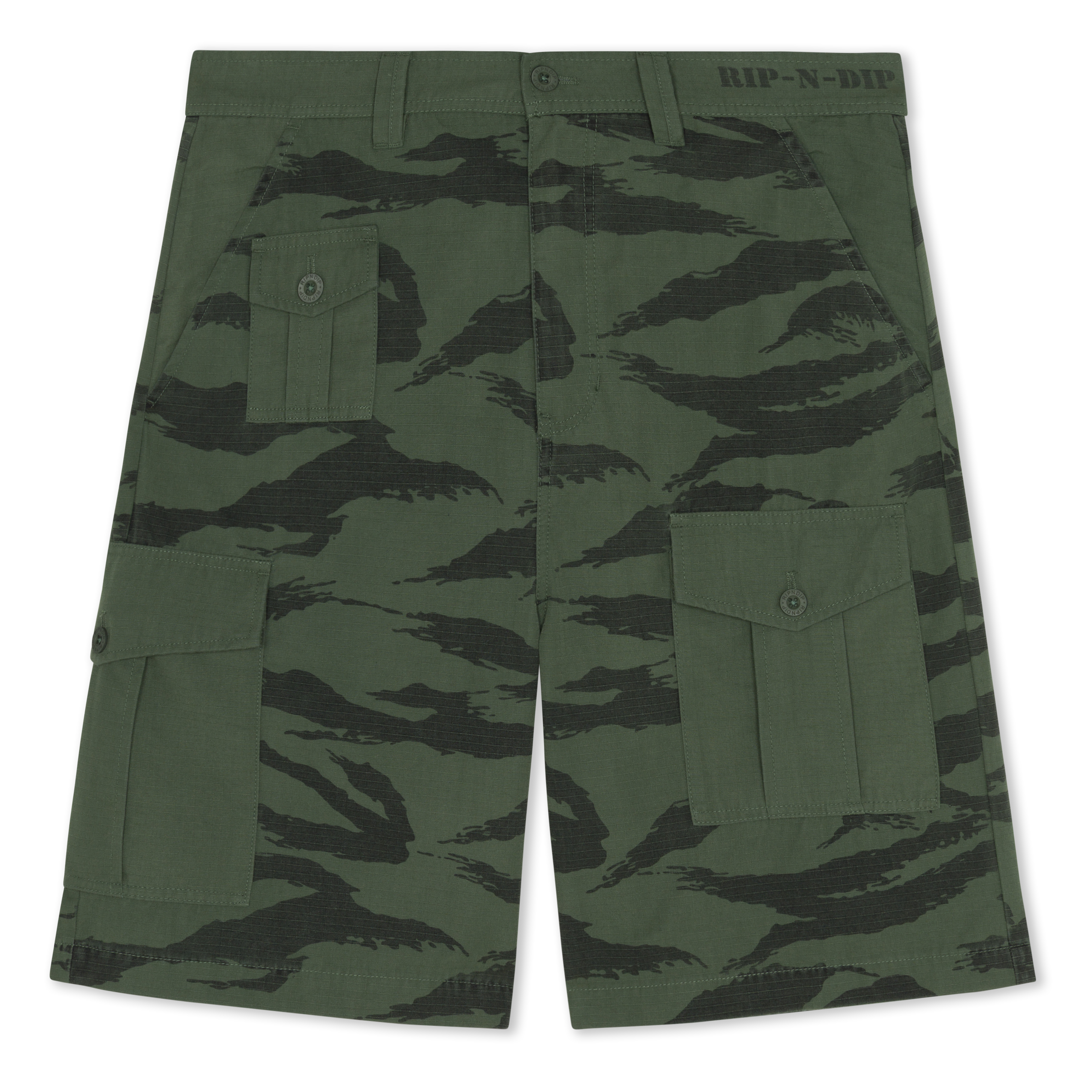RIPNDIP A Team Camo Cargo Shorts (Military Green)