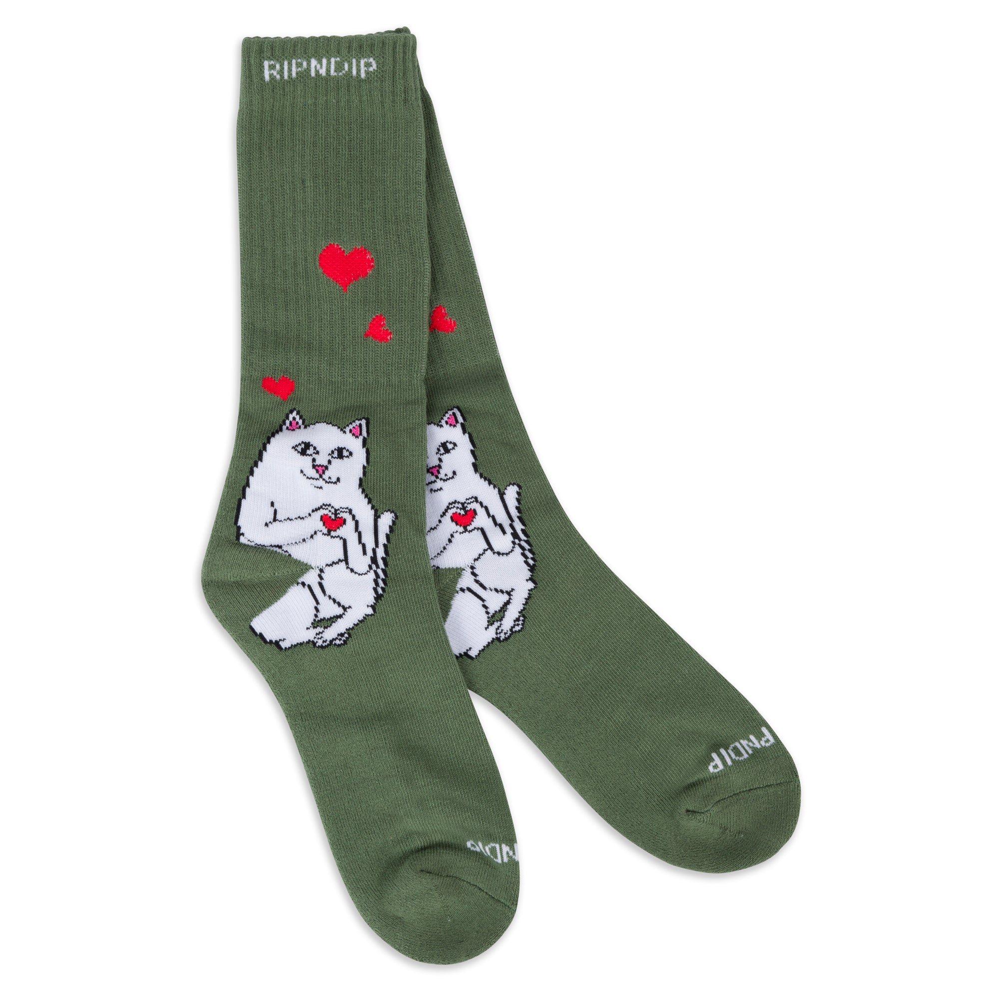 RIPNDIP Nermal Love Socks (Olive)