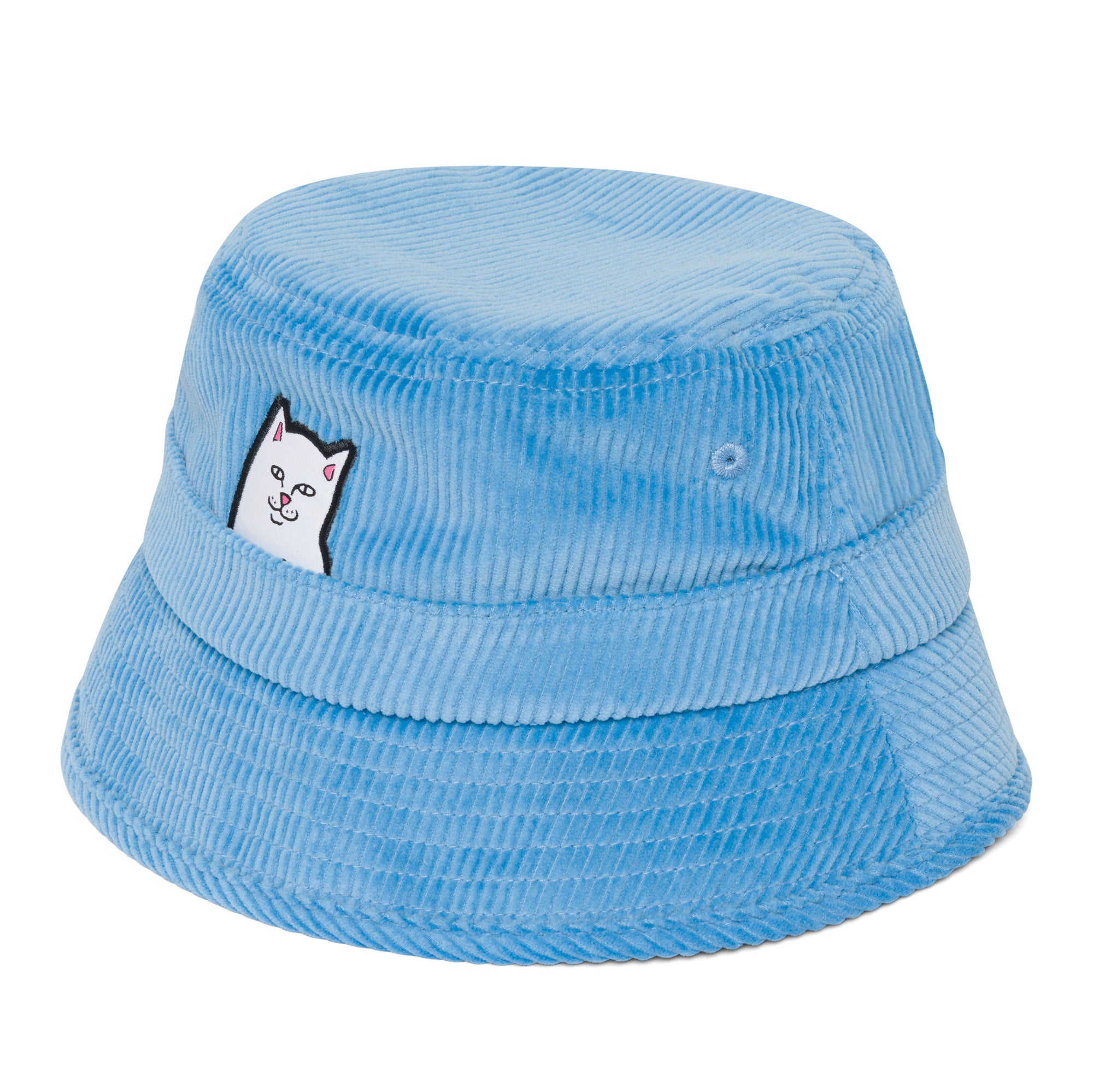 RIPNDIP Lord Nermal Corduroy Bucket Hat (Light Blue)