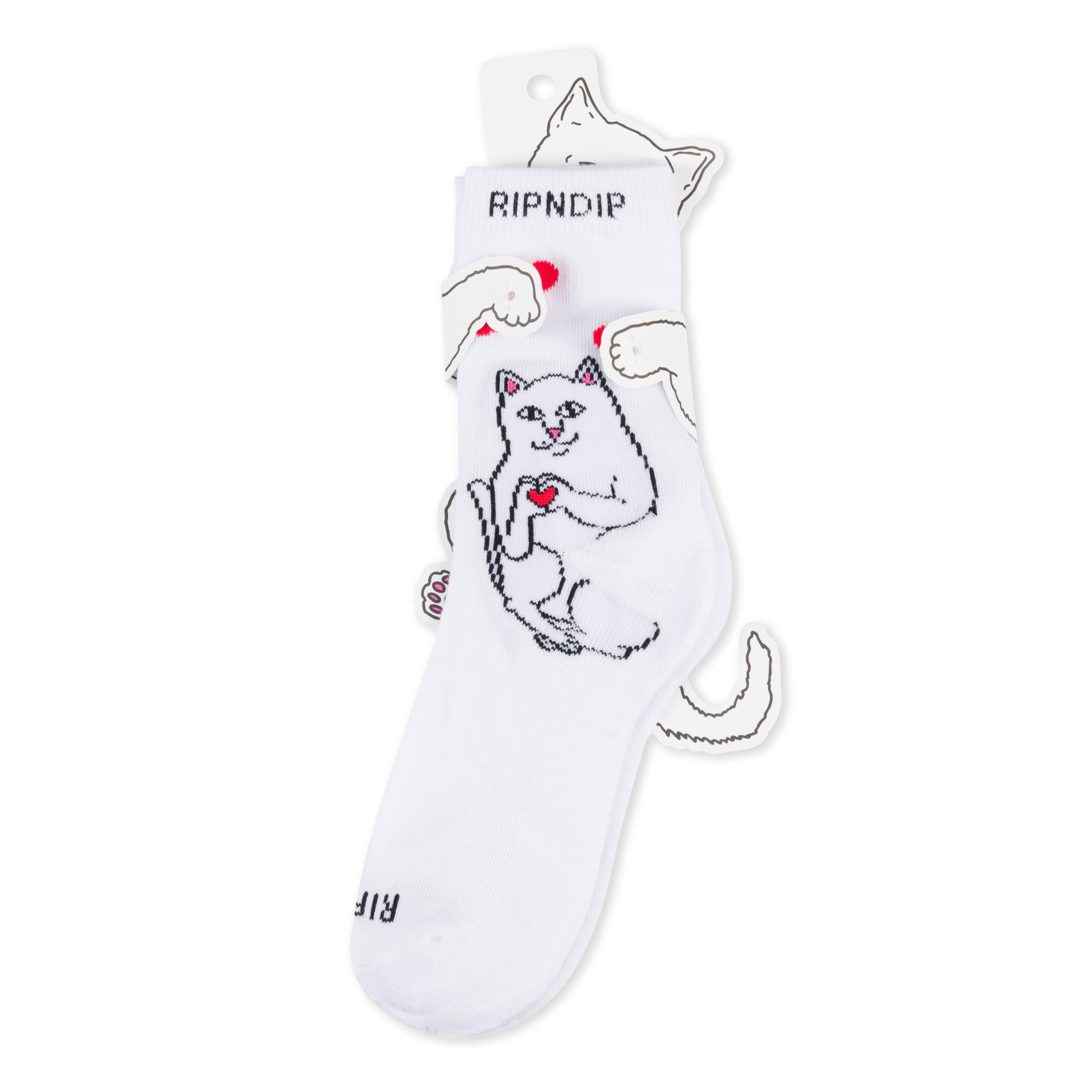 RIPNDIP Nermal Loves Mid Socks (White)