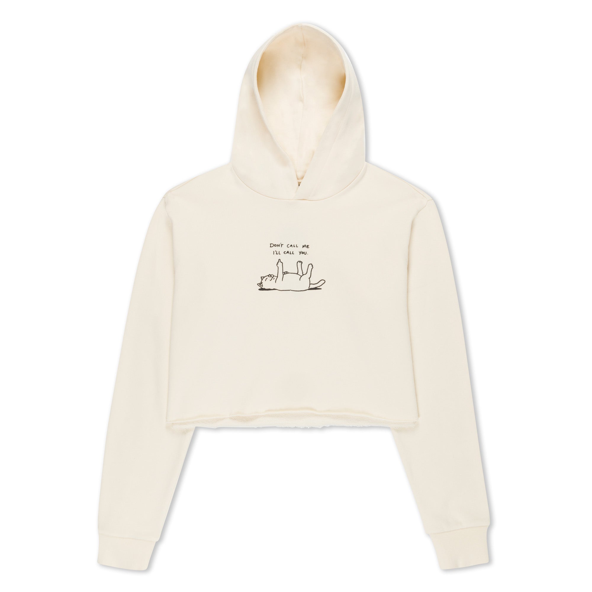 385430 Don't Call Me Cropped Hoodie (Natural)