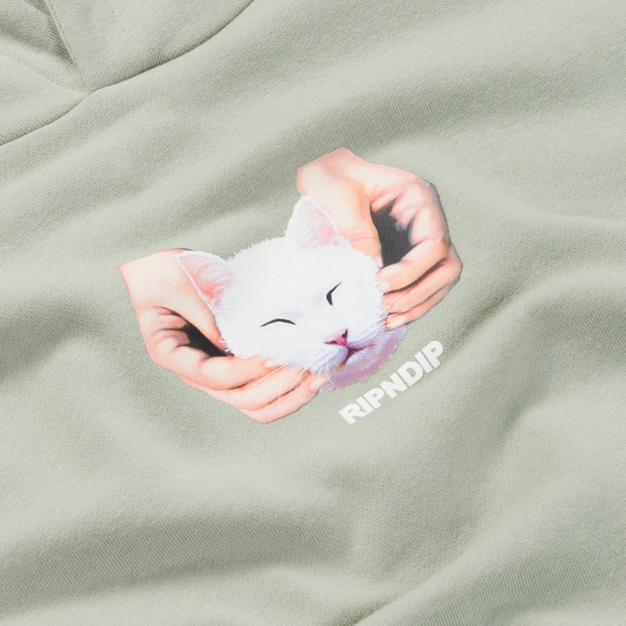 RIPNDIP Happy Kitty Hoodie (Sage)