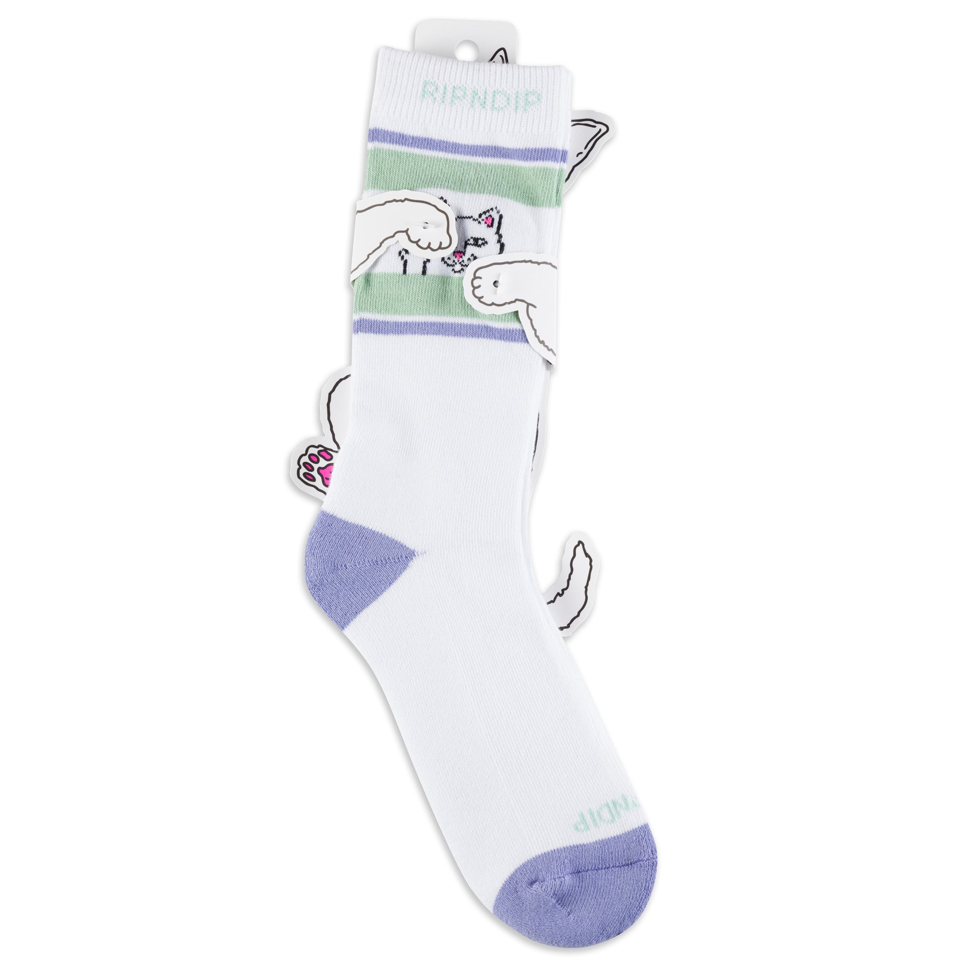 RIPNDIP Peeking Nermal Socks (Lilac/Sage)