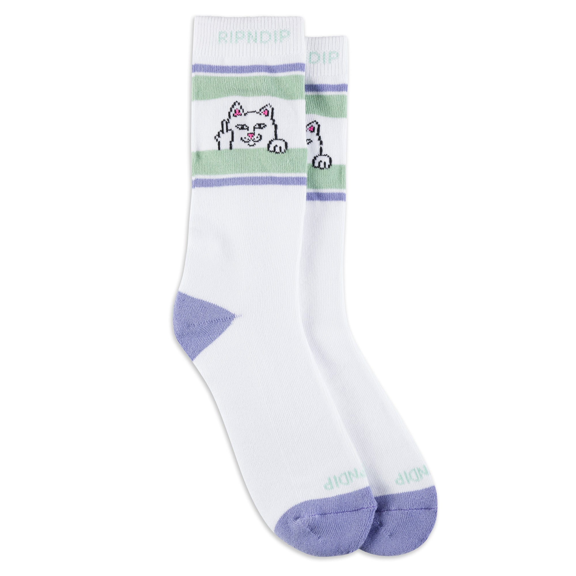 RIPNDIP Peeking Nermal Socks (Lilac/Sage)