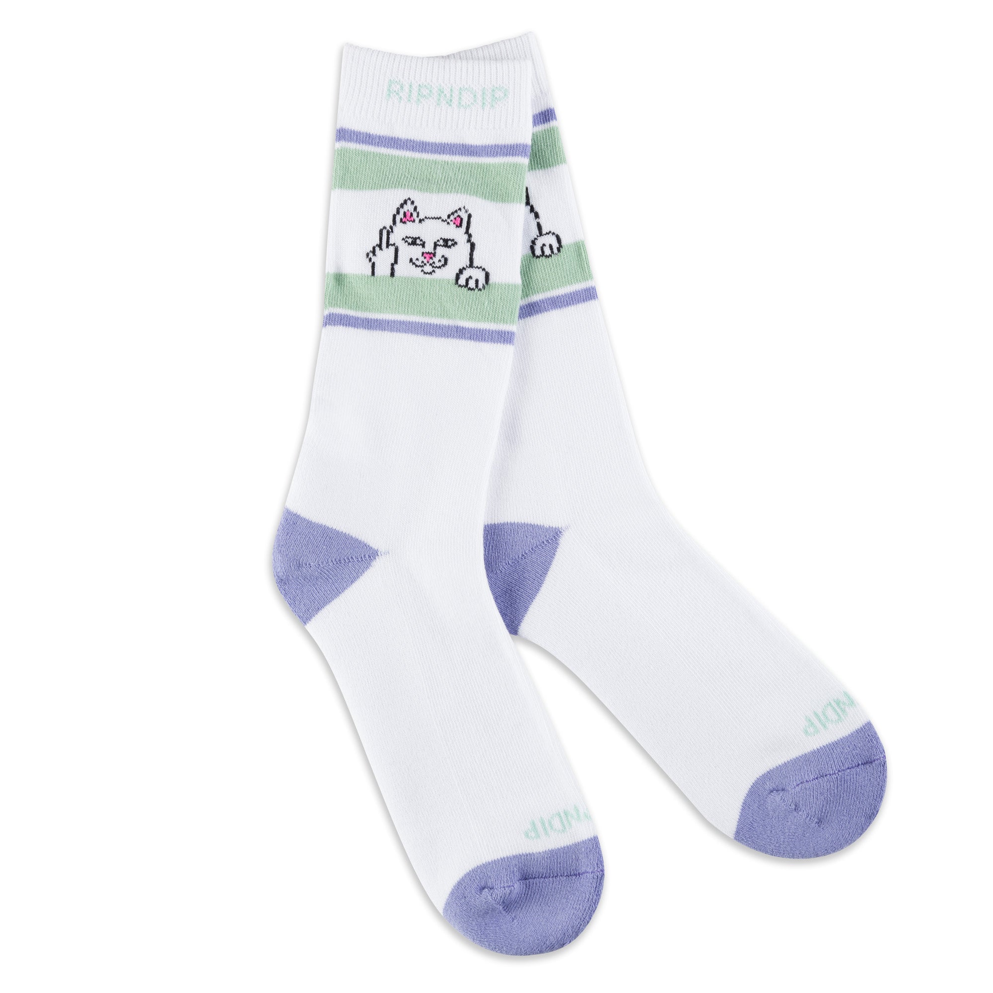 RIPNDIP Peeking Nermal Socks (Lilac/Sage)