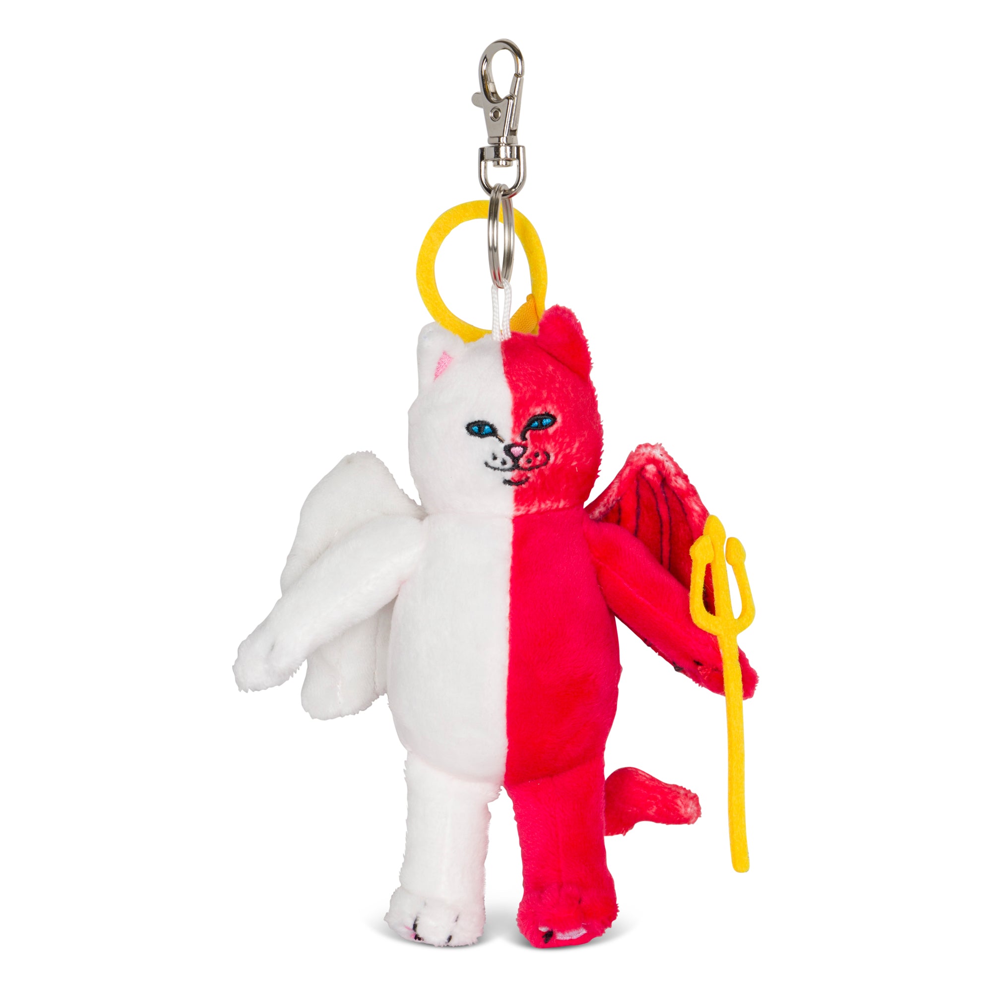 RIPNDIP Heaven And Hell Plush Keychain (White/Red)