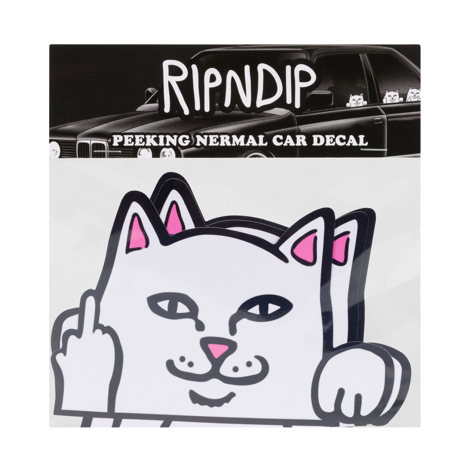 RIPNDIP Peeking Nermal Car Sticker Pack (White)
