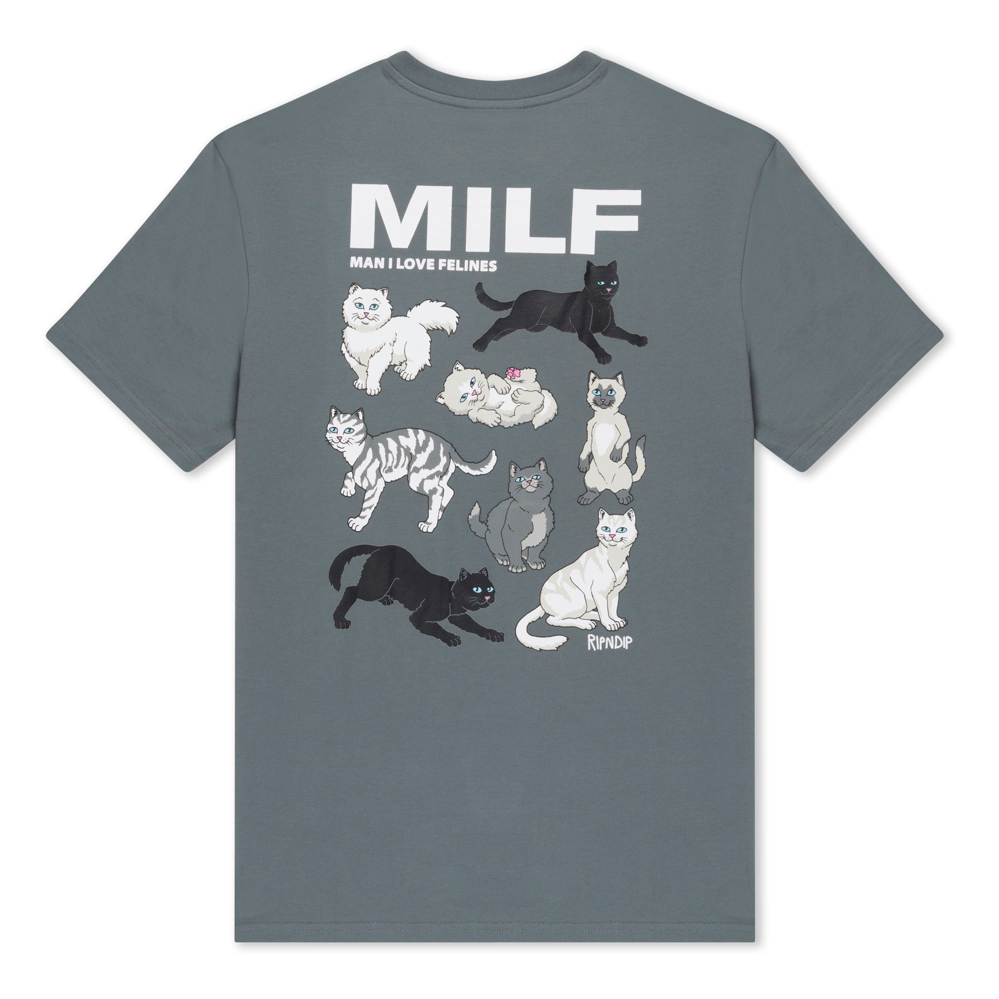 RIPNDIP Man I Love Felines Tee (Charcoal)