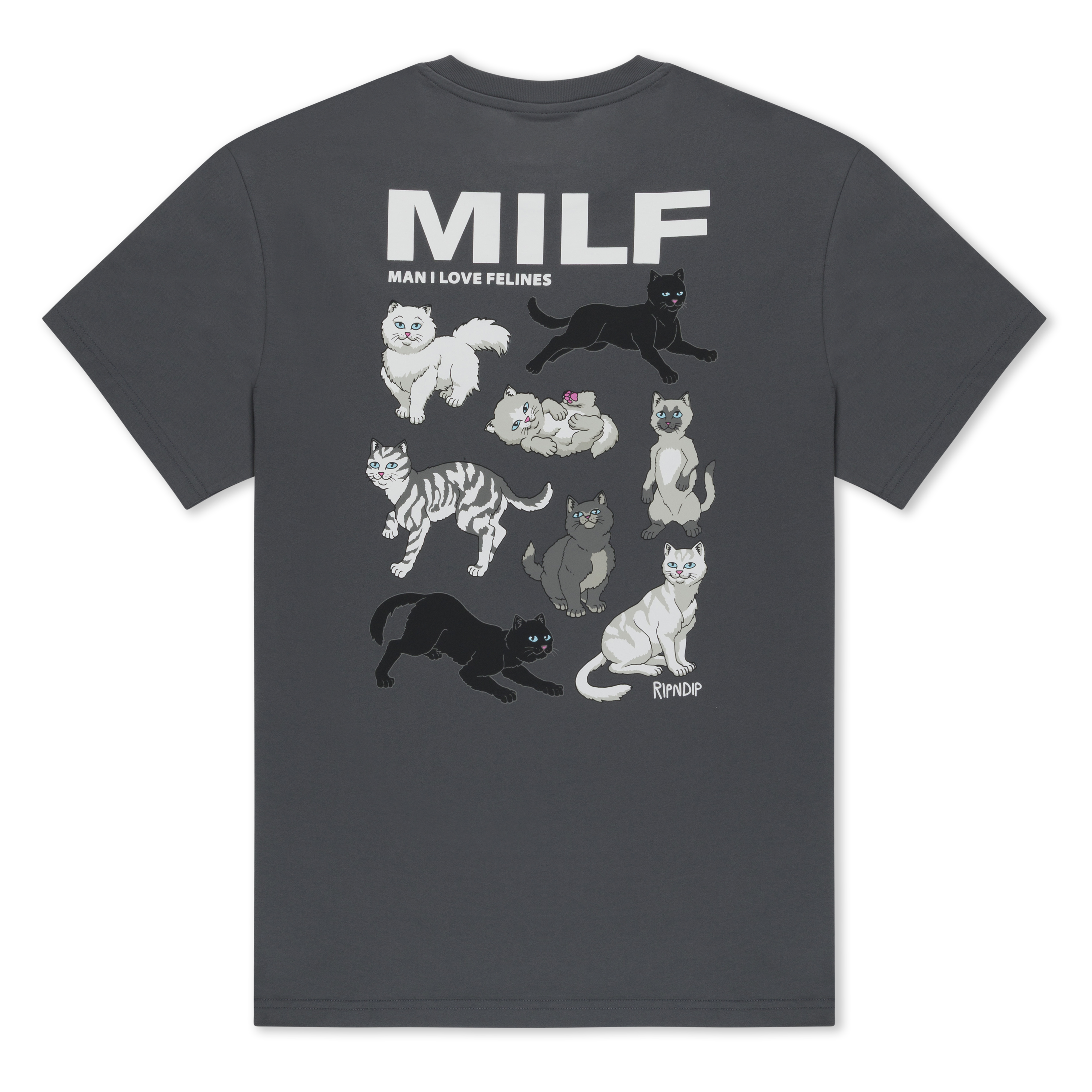 RIPNDIP Man I Love Felines Tee (Charcoal)