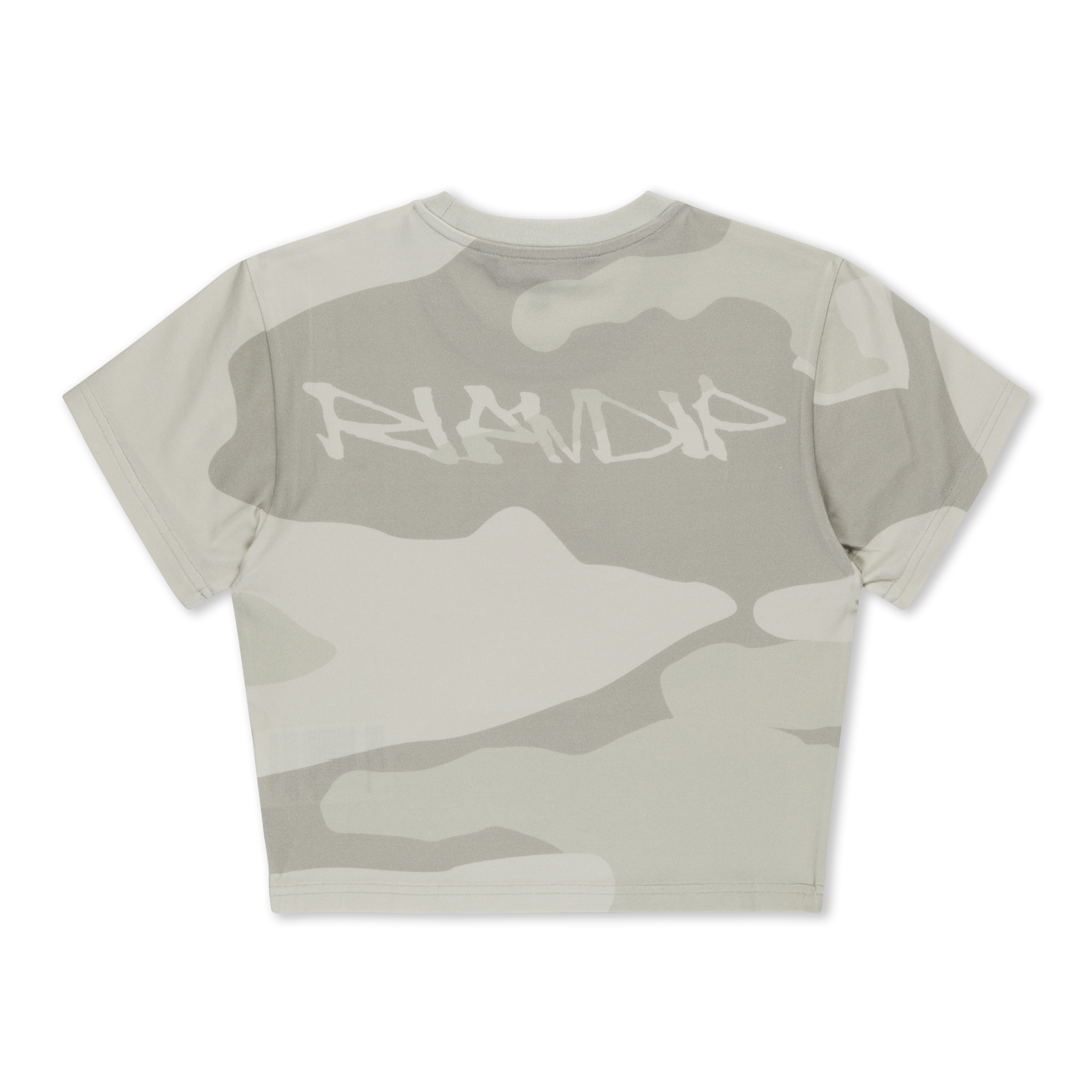RIPNDIP Devil Alien Cropped Baby Tee (Bone Graffiti Camo)