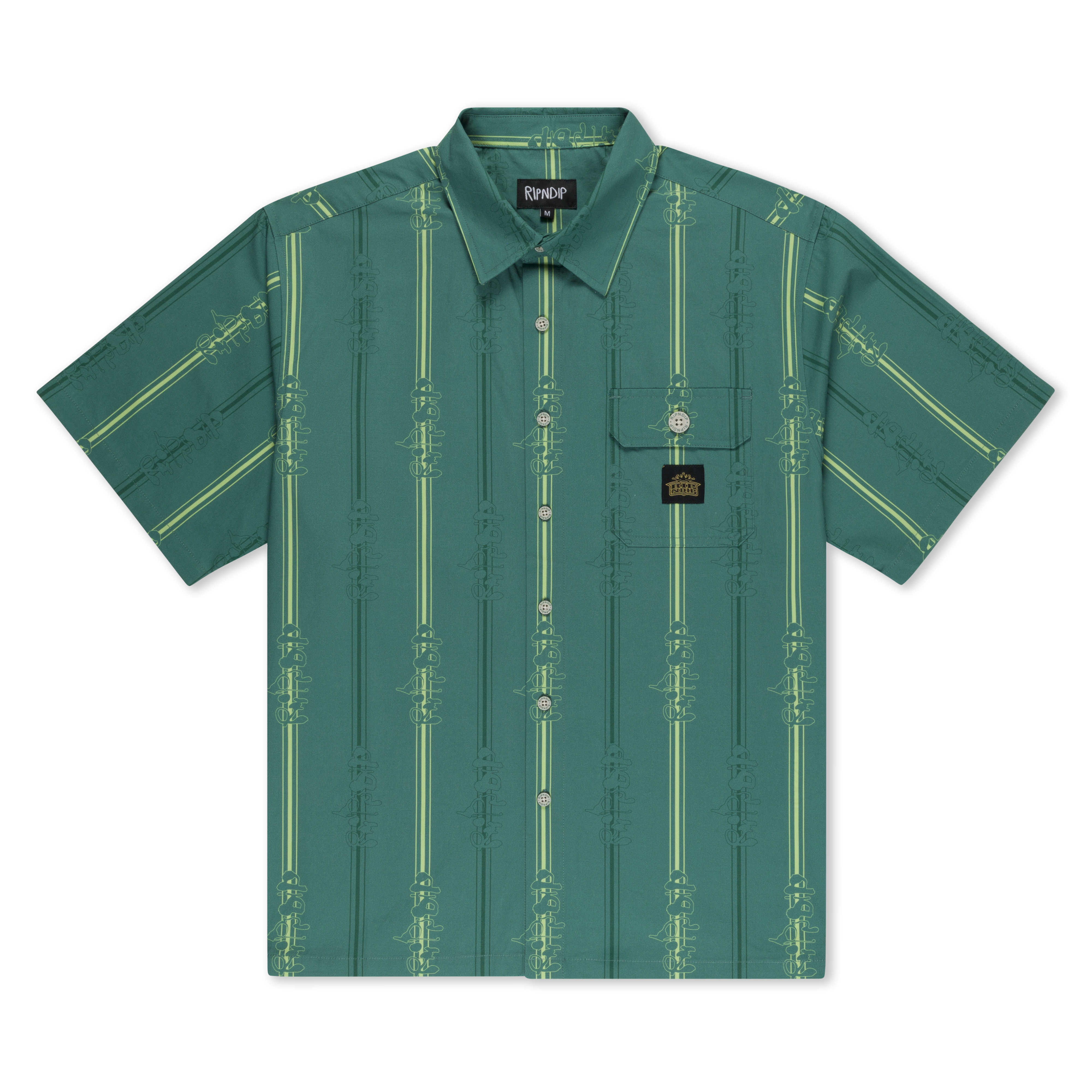 RIPNDIP Melted Striped Button Up (Teal)