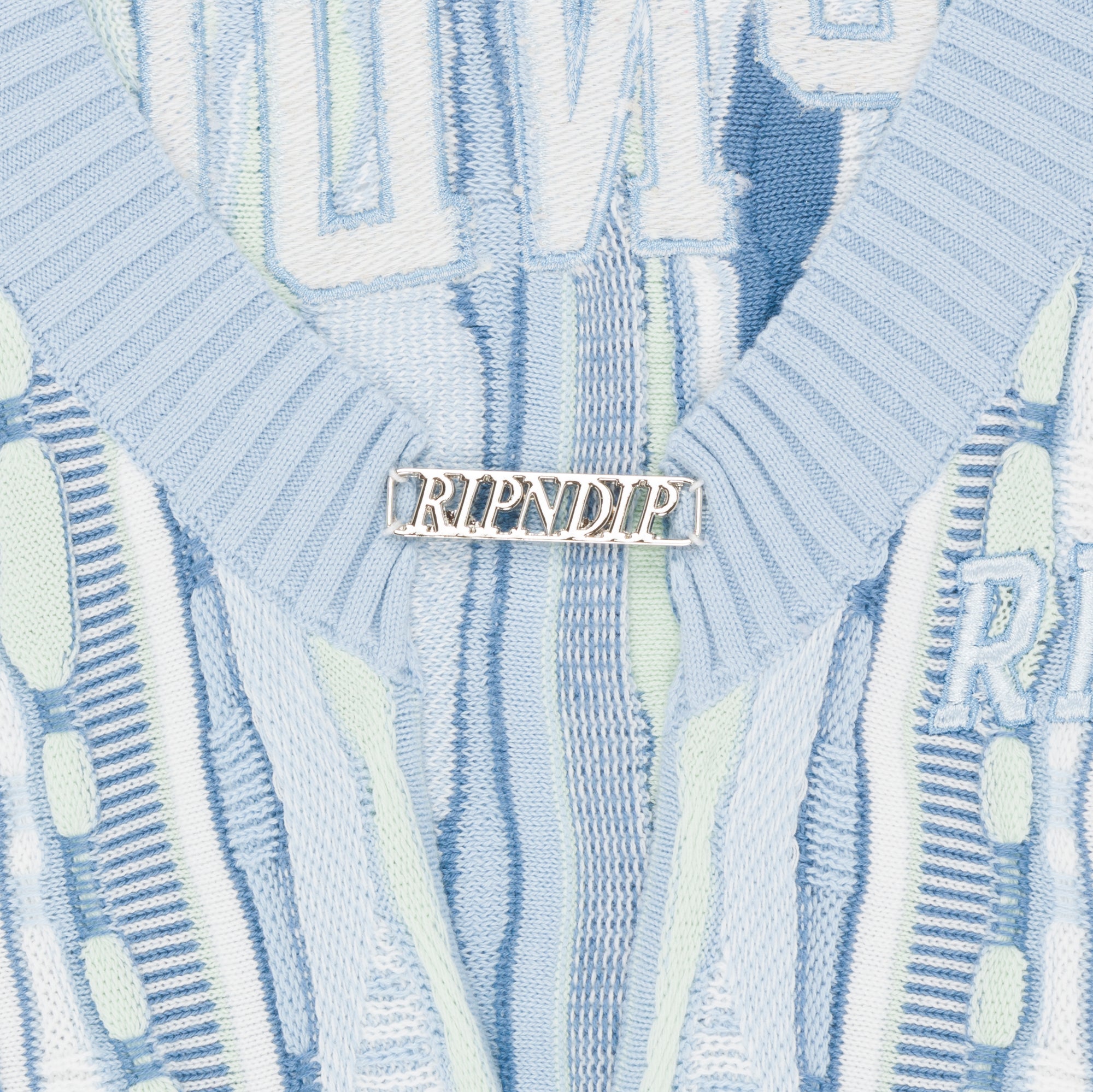 RIPNDIP Corded Knit Cropped Long Sleeve (Light Blue)