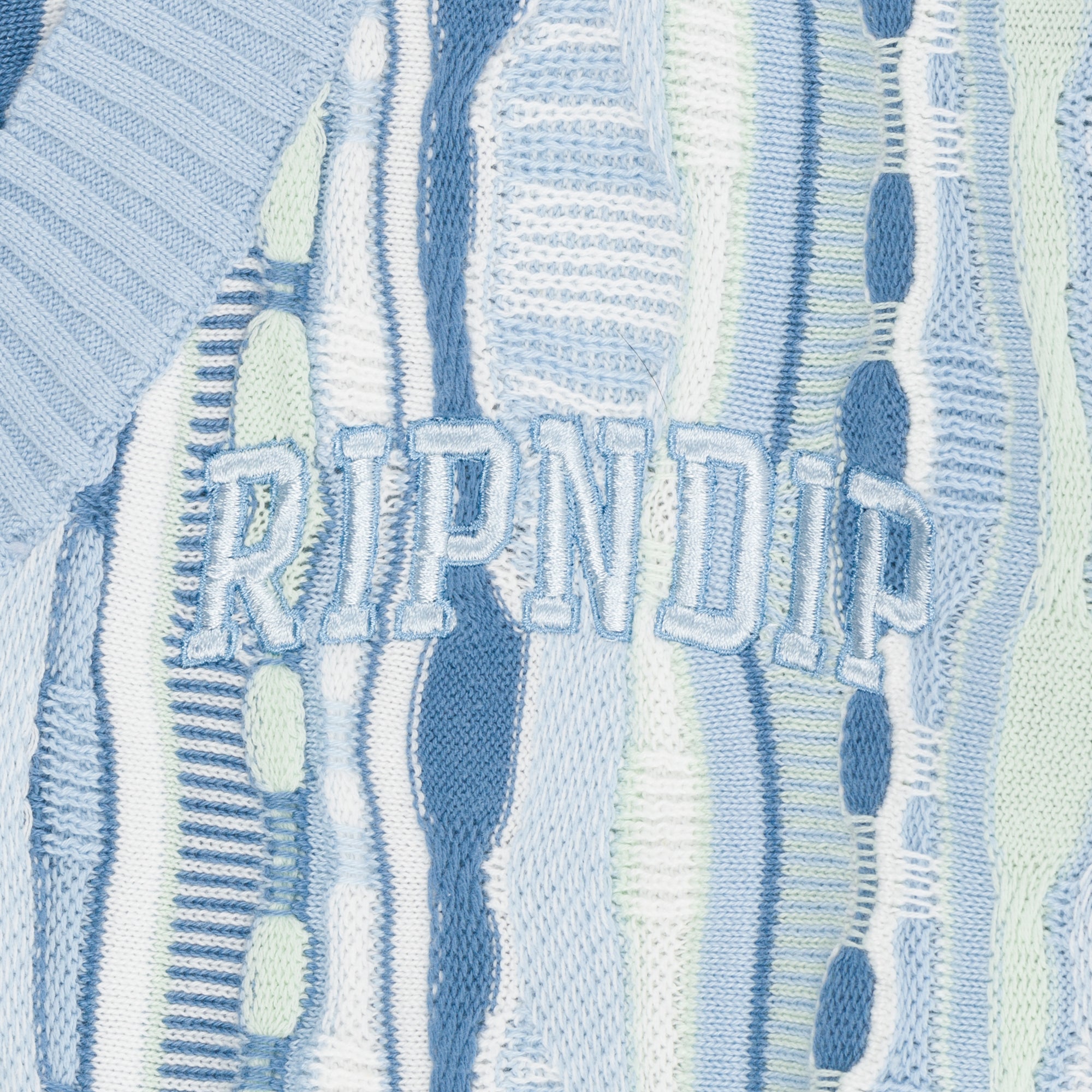 RIPNDIP Corded Knit Cropped Long Sleeve (Light Blue)