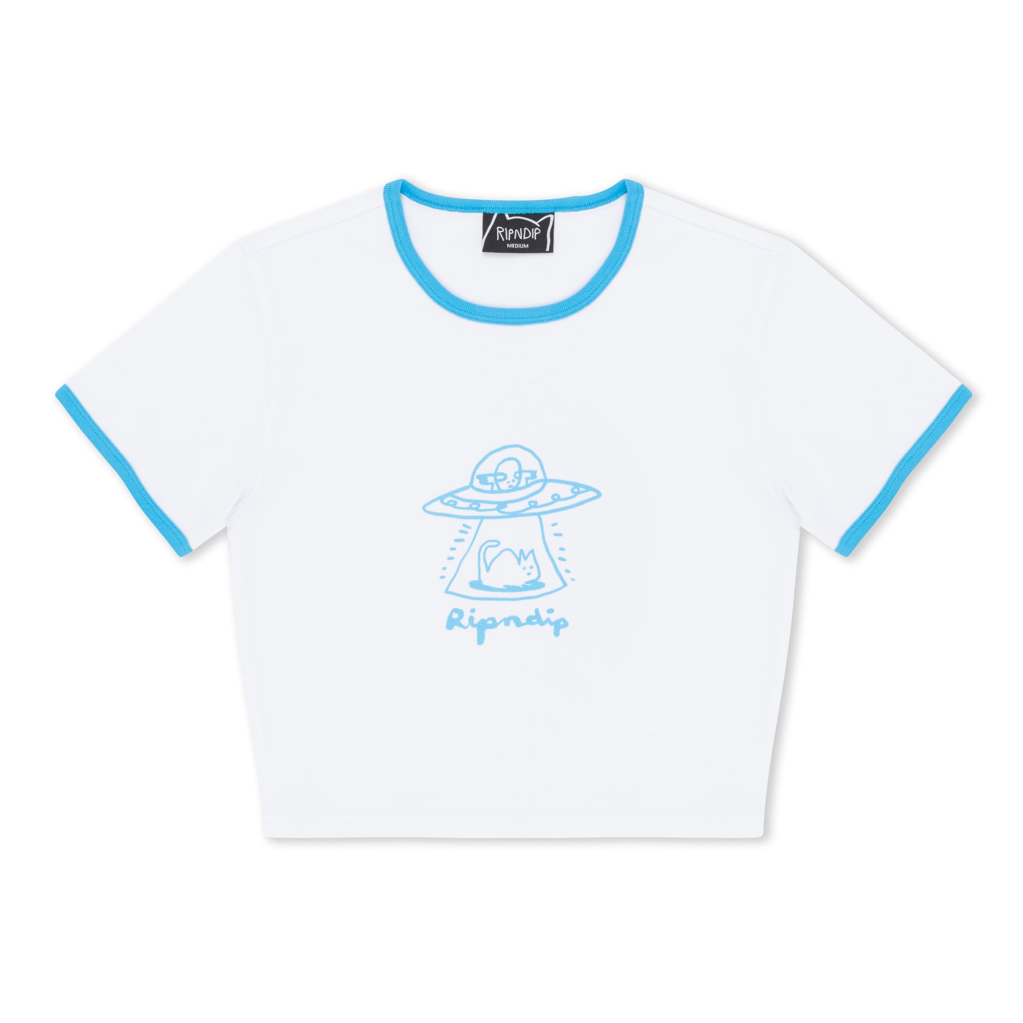 RIPNDIP Blonded Cropped Ringer Tee (White)