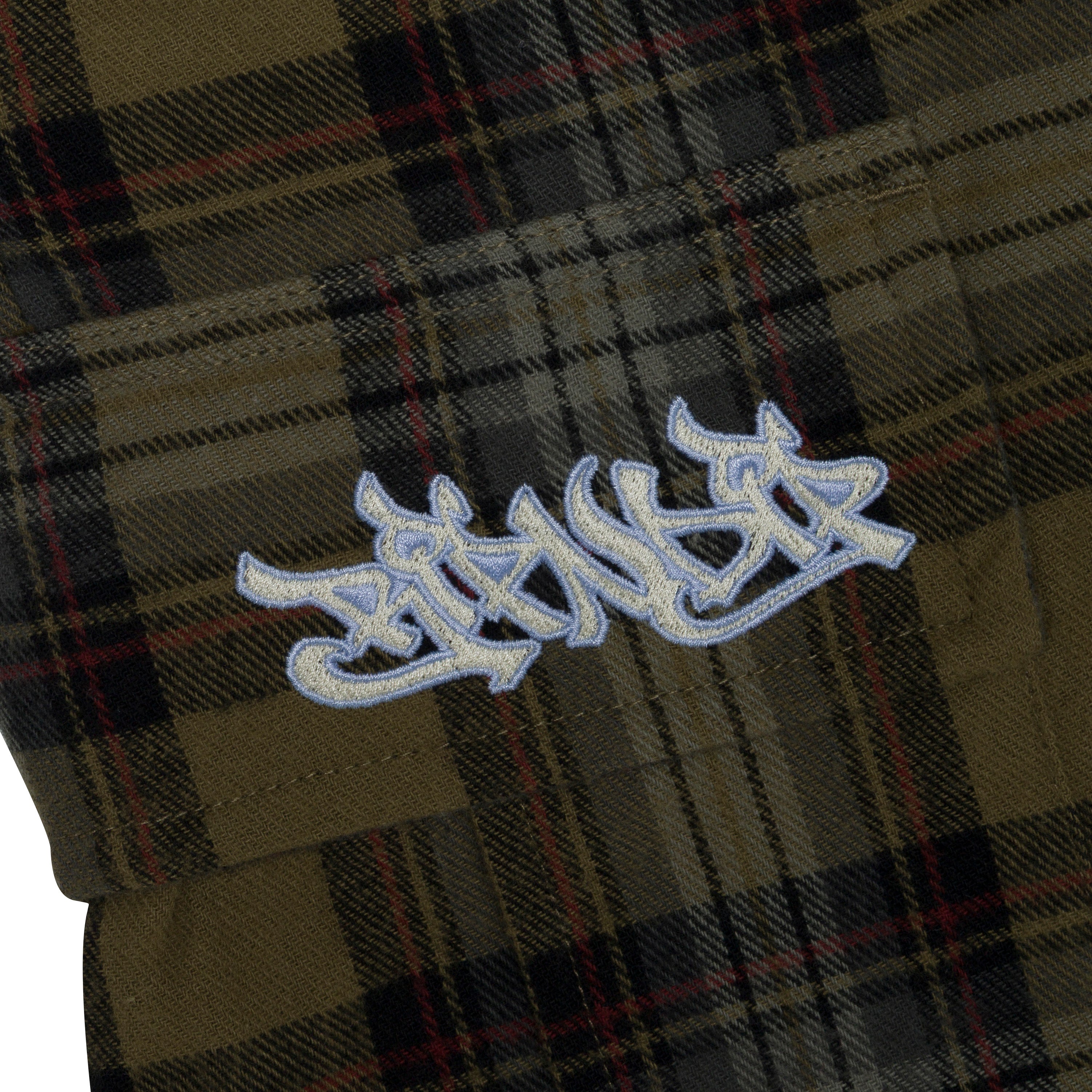 RIPNDIP Hansen Wide Fit Cargo Shorts (Olive Plaid)