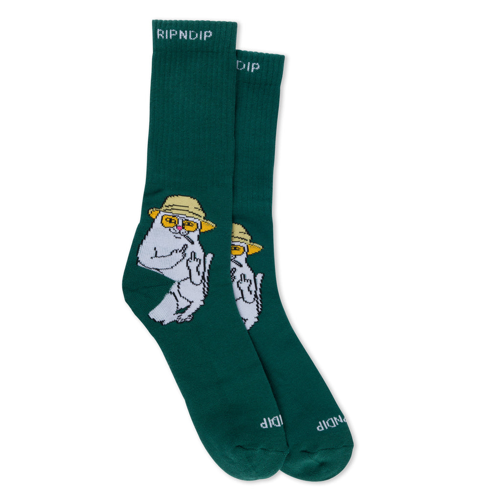 関送込★RIPNDIP★Nermal S Thompson 靴下 Nermal S Thompson Socks (Hunter Green) – RIPNDIP