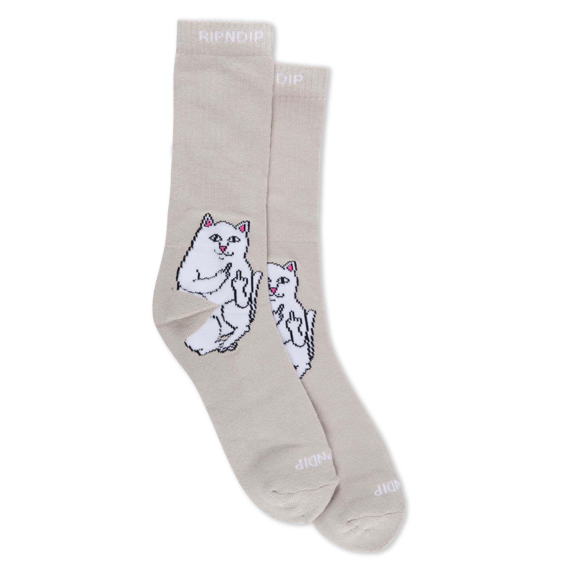 RIPNDIP Lord Nermal Socks (Oatmeal Heather)