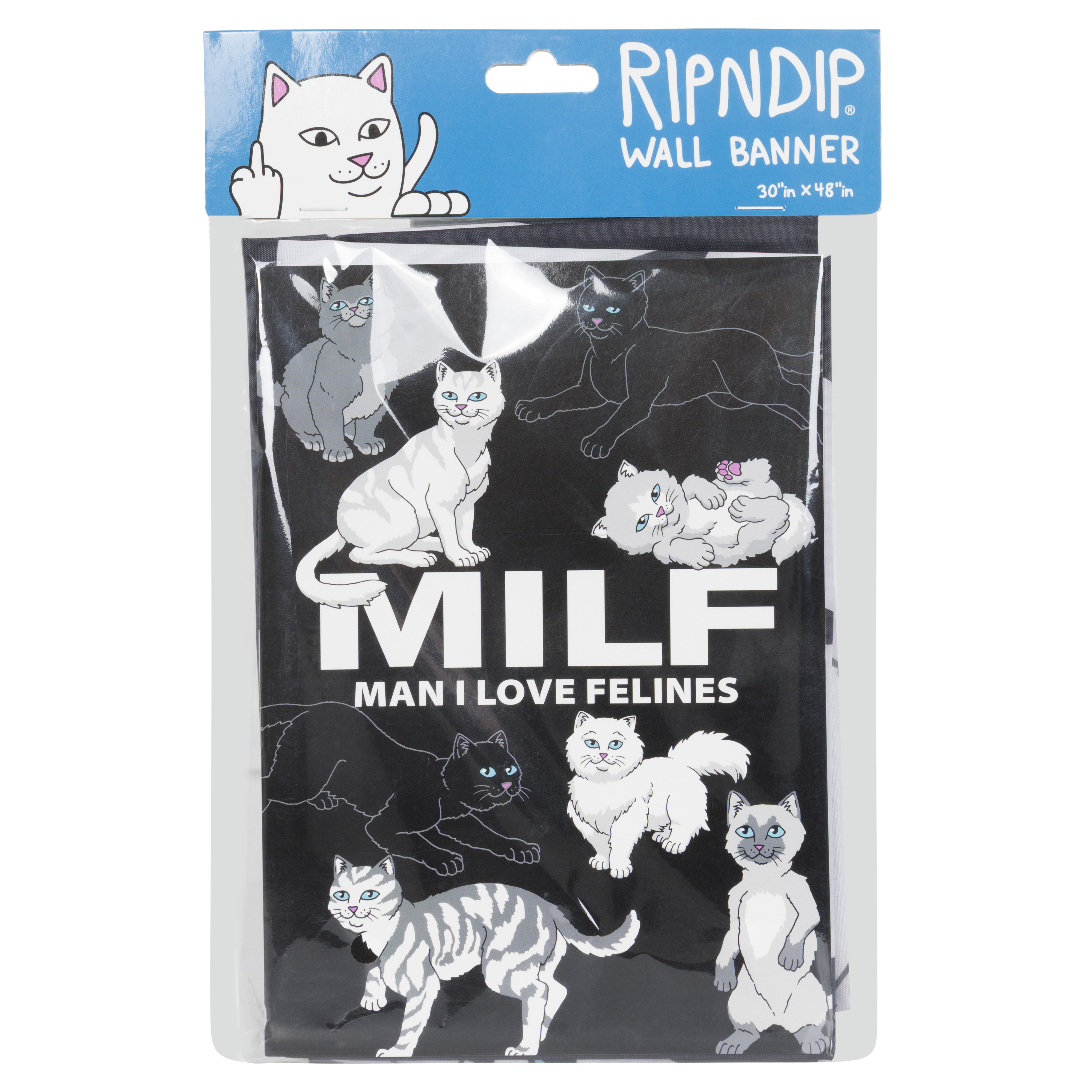 RIPNDIP Man I Love Felines Flag (Black)