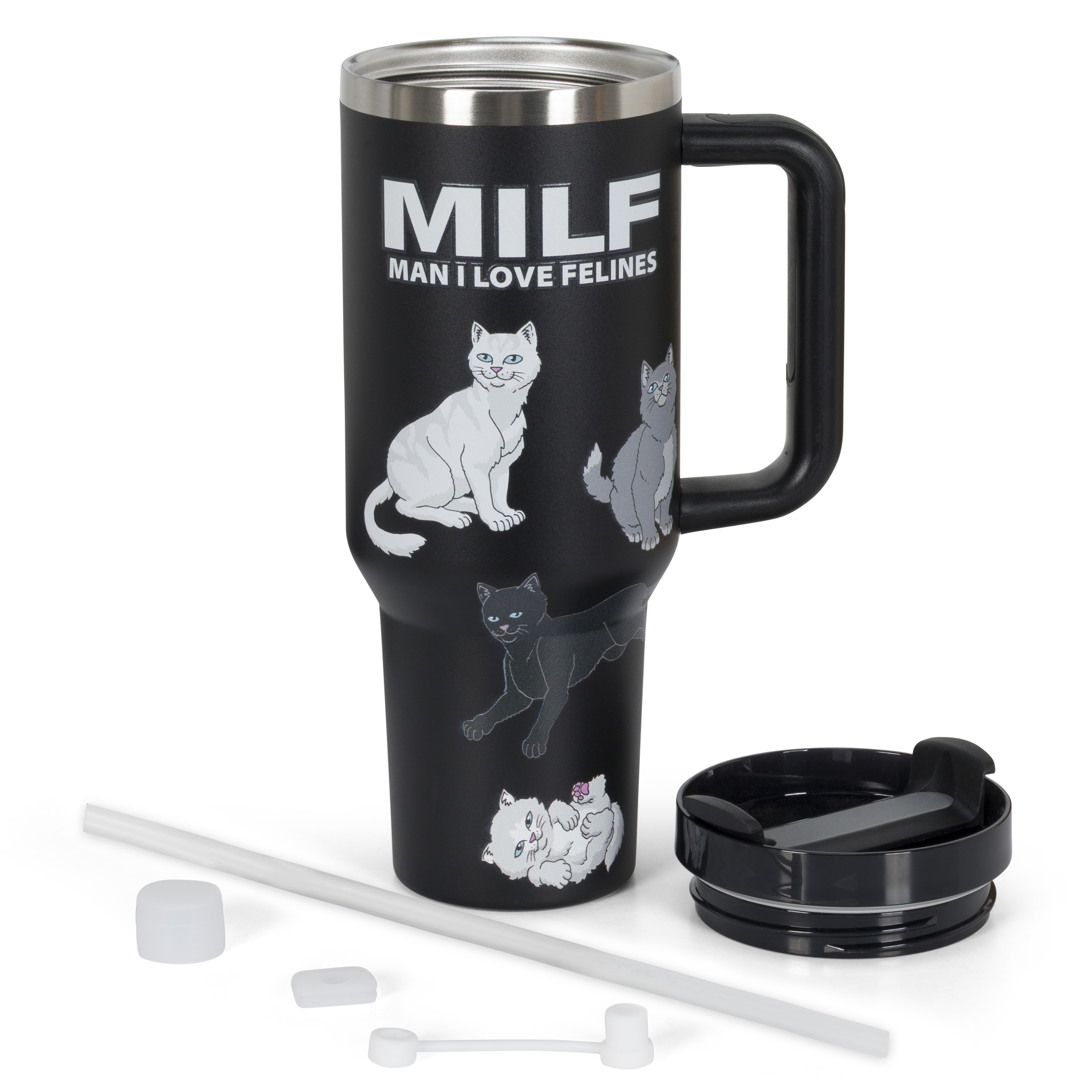 RIPNDIP Man I Love Felines Big Ol Cup Tumbler (Black)