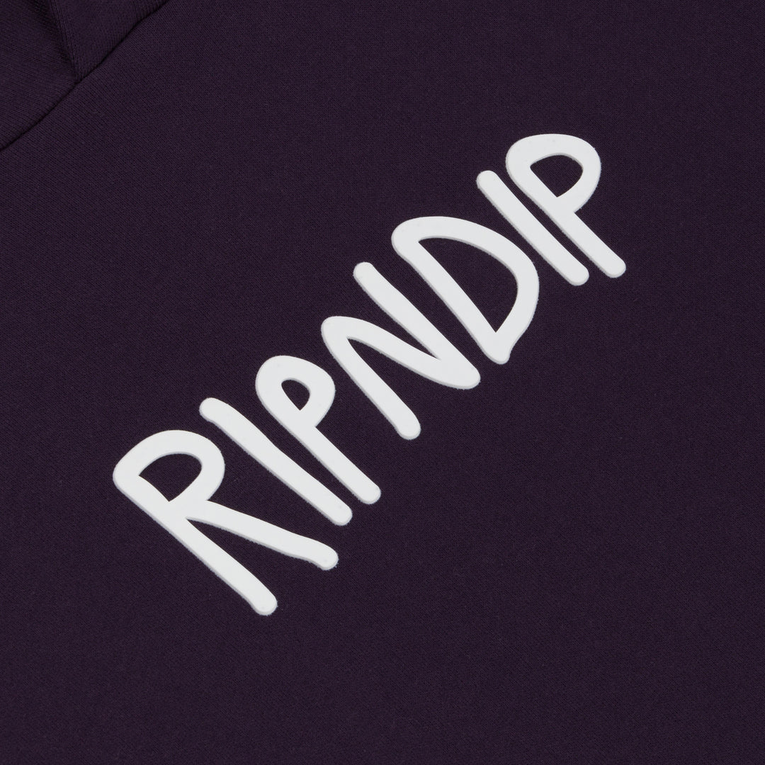 Ripndip Rubber Logo Hoodie (Dark Purple) RIPNDIP