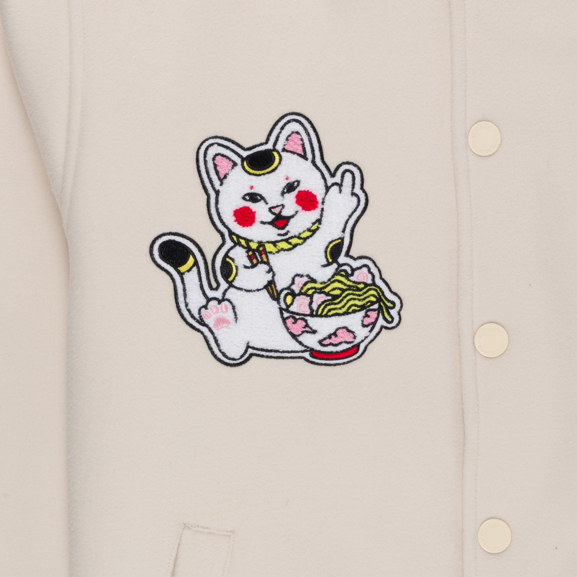 RIPNDIP Lucky Nerm Varsity Jacket (Cream)