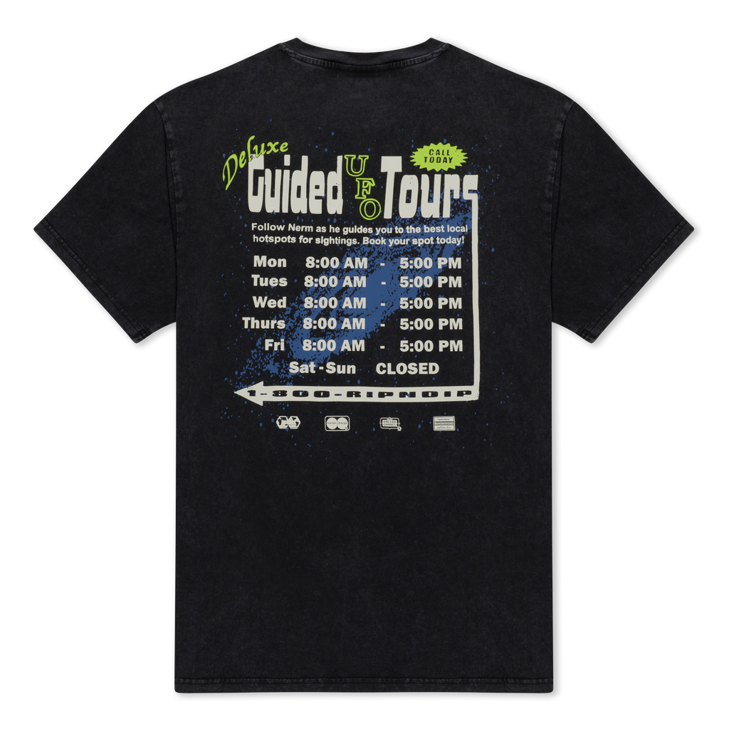 UFO Tours Tee (Black Vintage Wash) – RIPNDIP