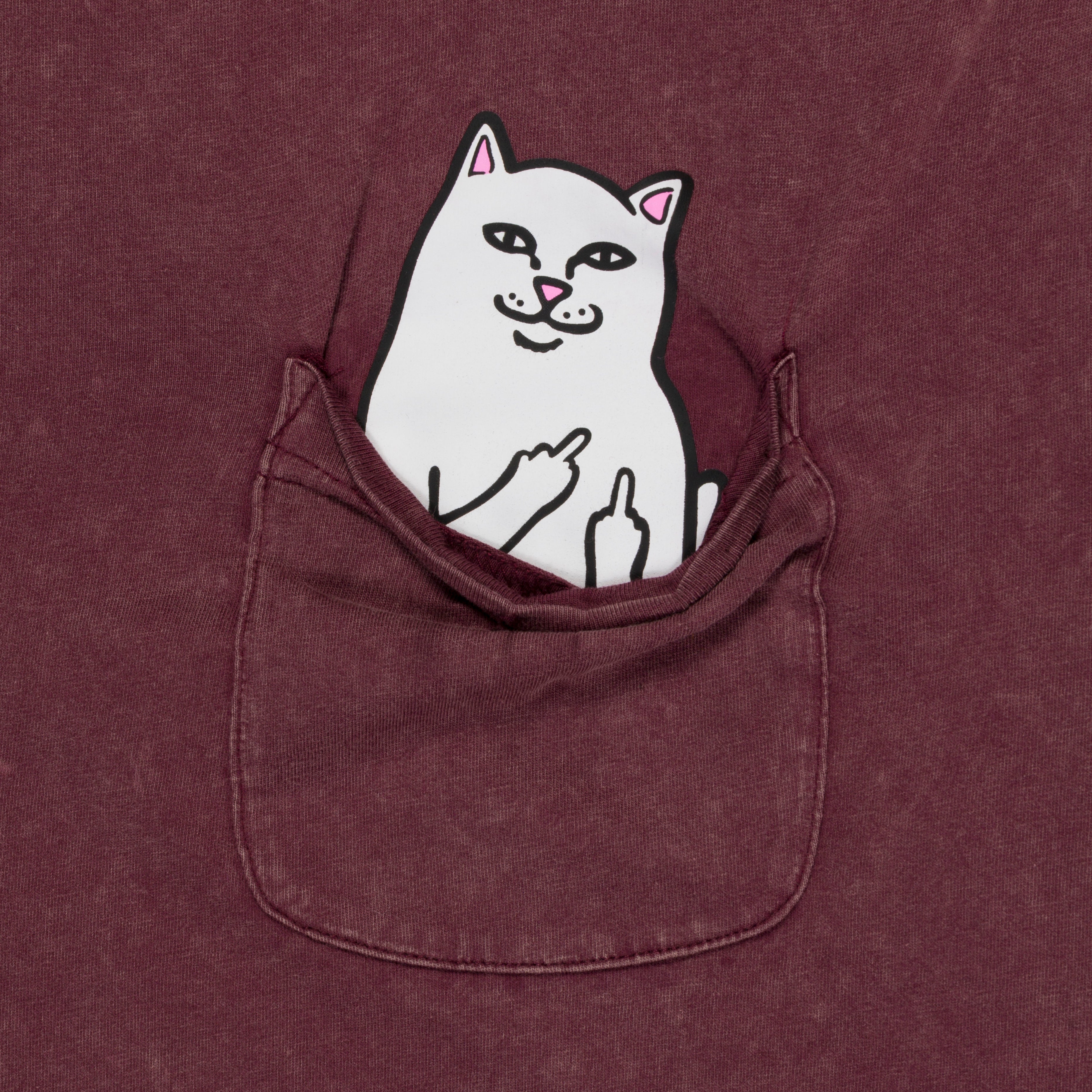 RIPNDIP Lord Nermal Pocket Tee (Burgundy Vintage Wash)