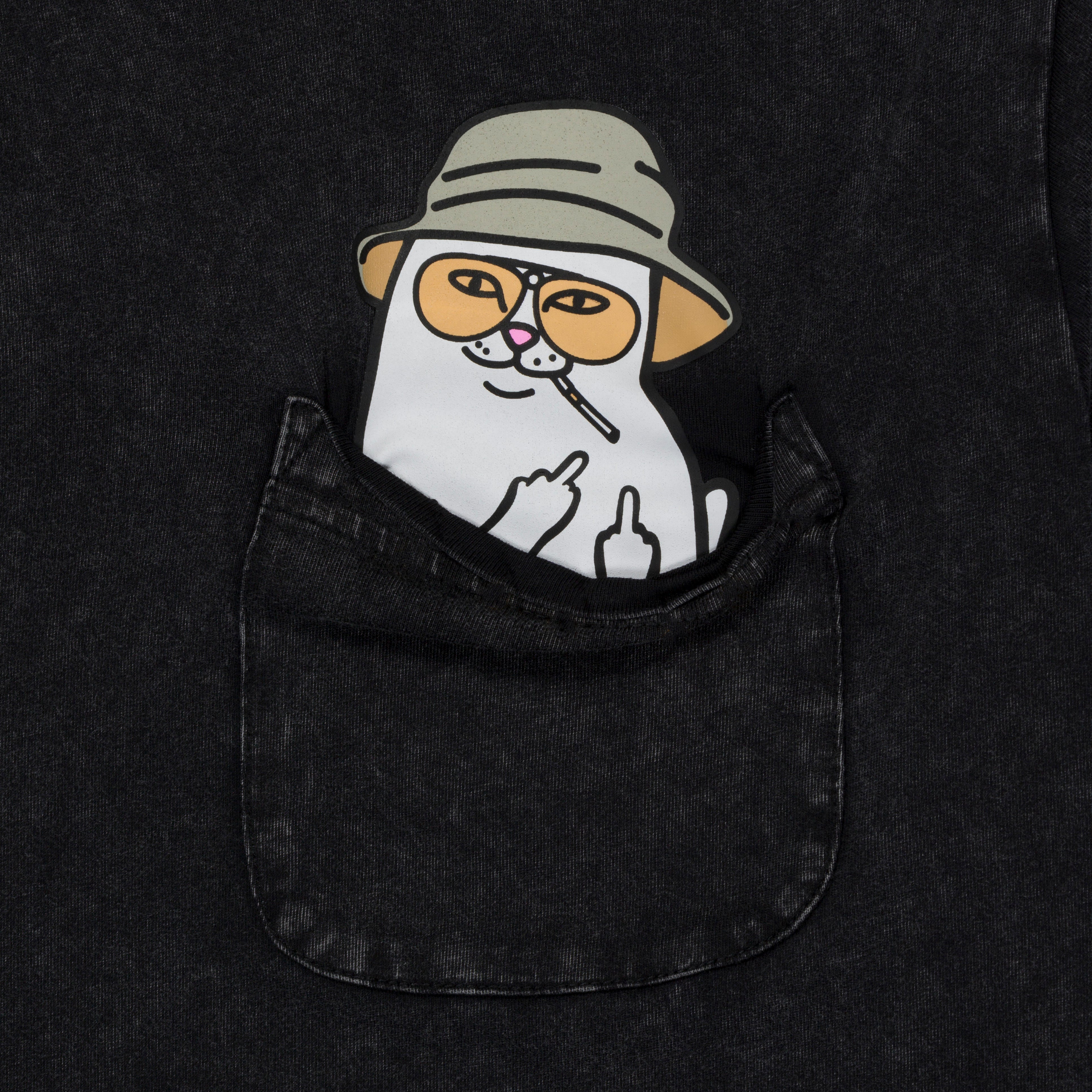 RIPNDIP Nermal S Thompson Pocket Tee (Black Mineral Wash)