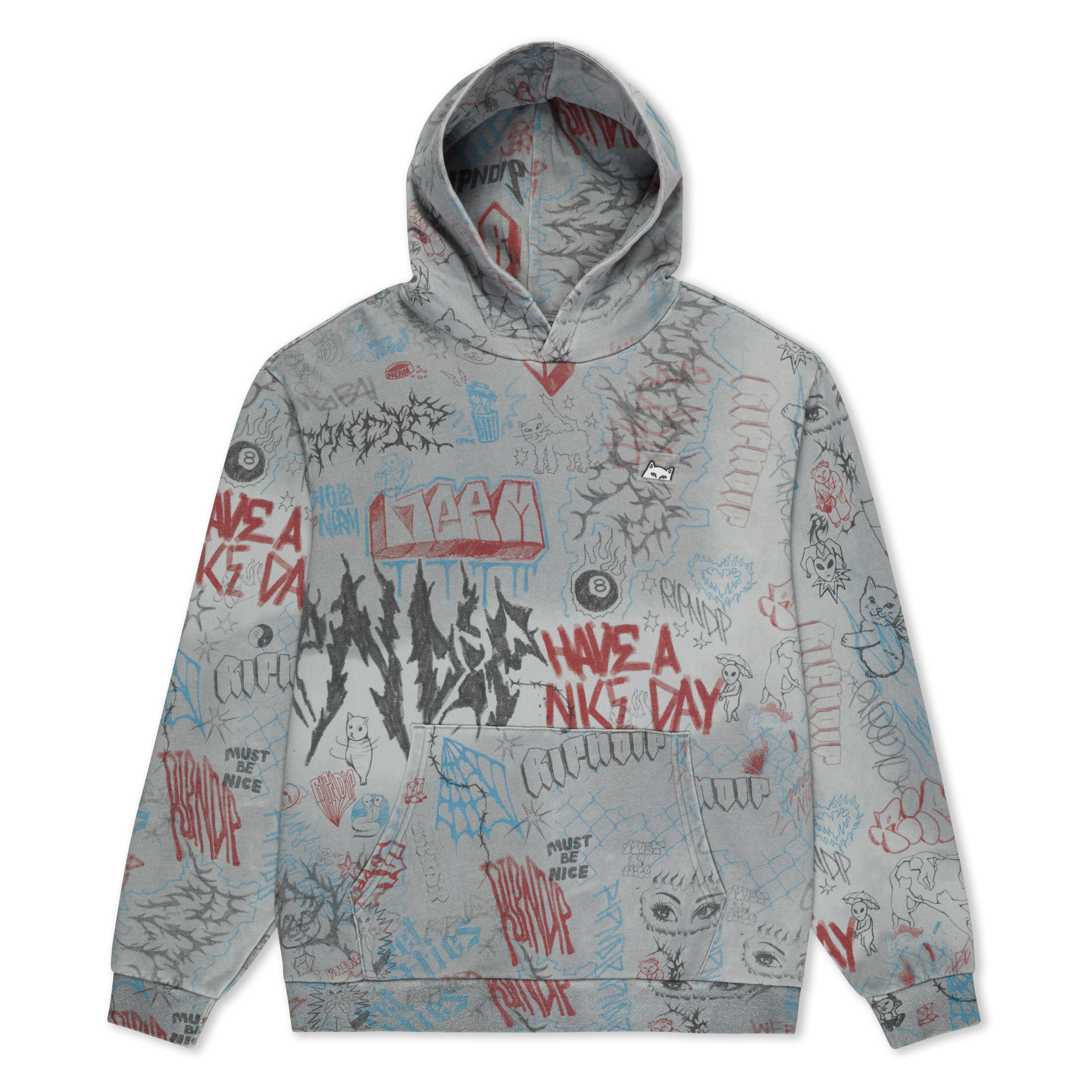 RIPNDIP Marker Hoodie (Sage Grey Vintage Wash)