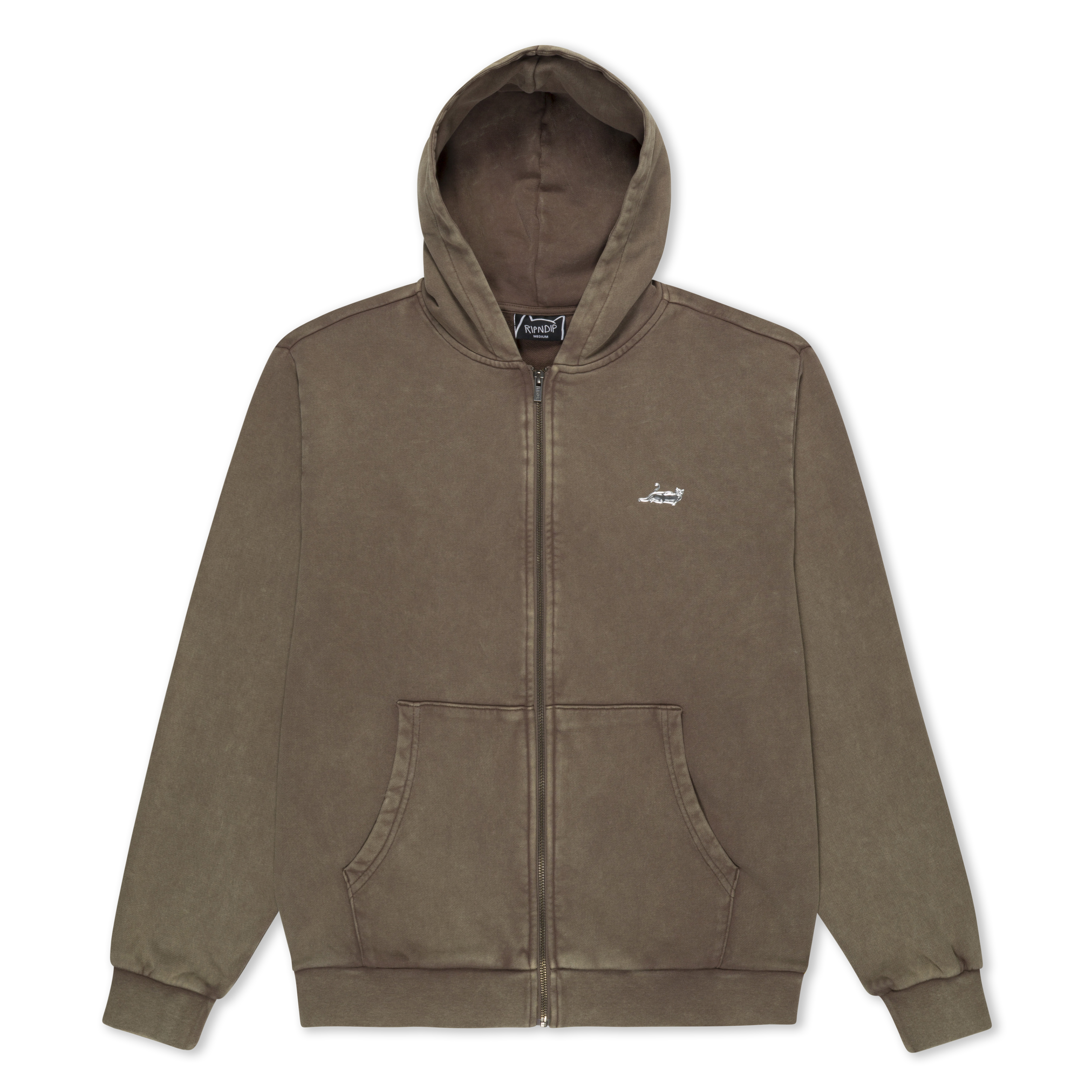 RIPNDIP Castanza Zip Up Hoodie (Brown Vintage Wash)