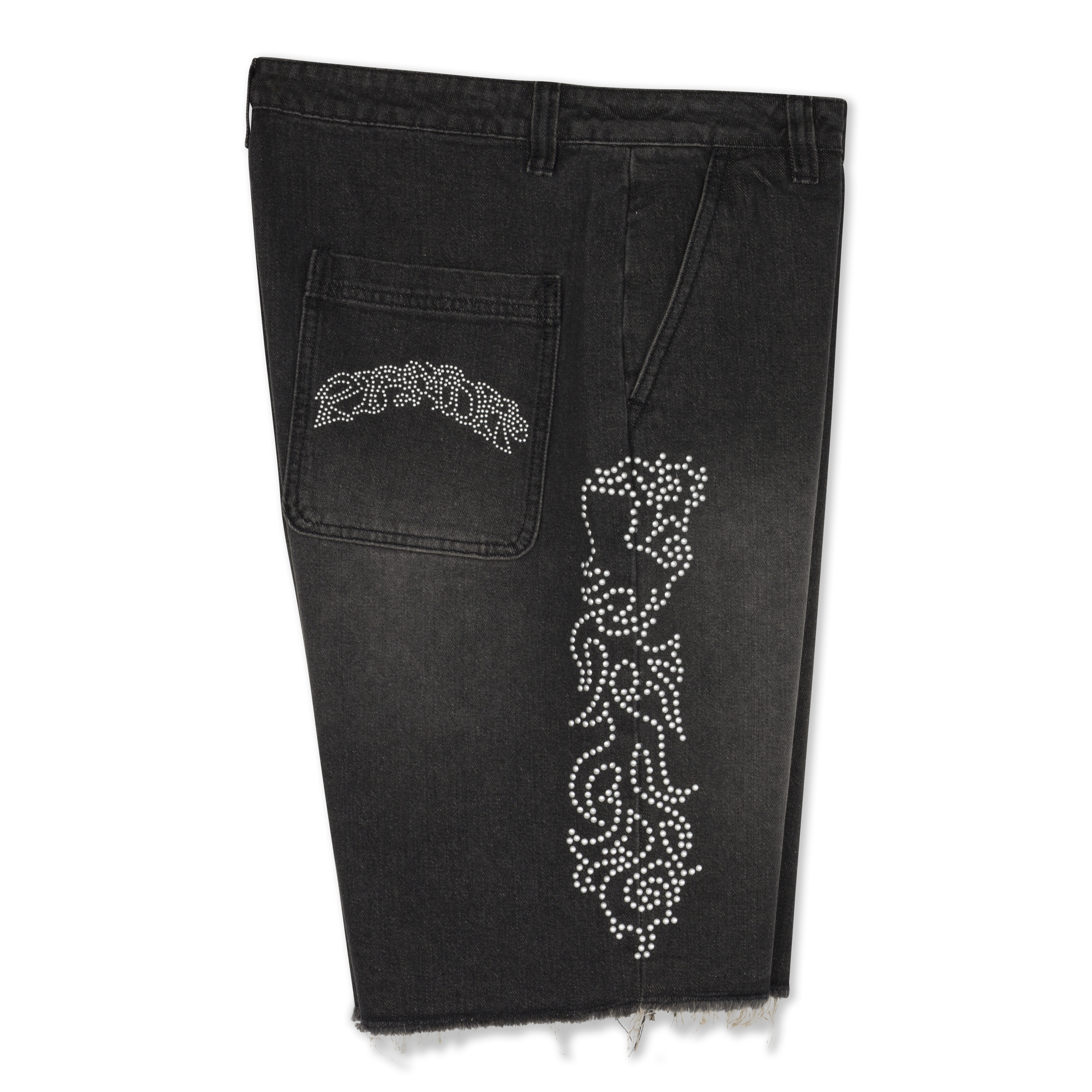 RIPNDIP Pretty Flacko Denim Shorts (Black Vintage Wash Denim)