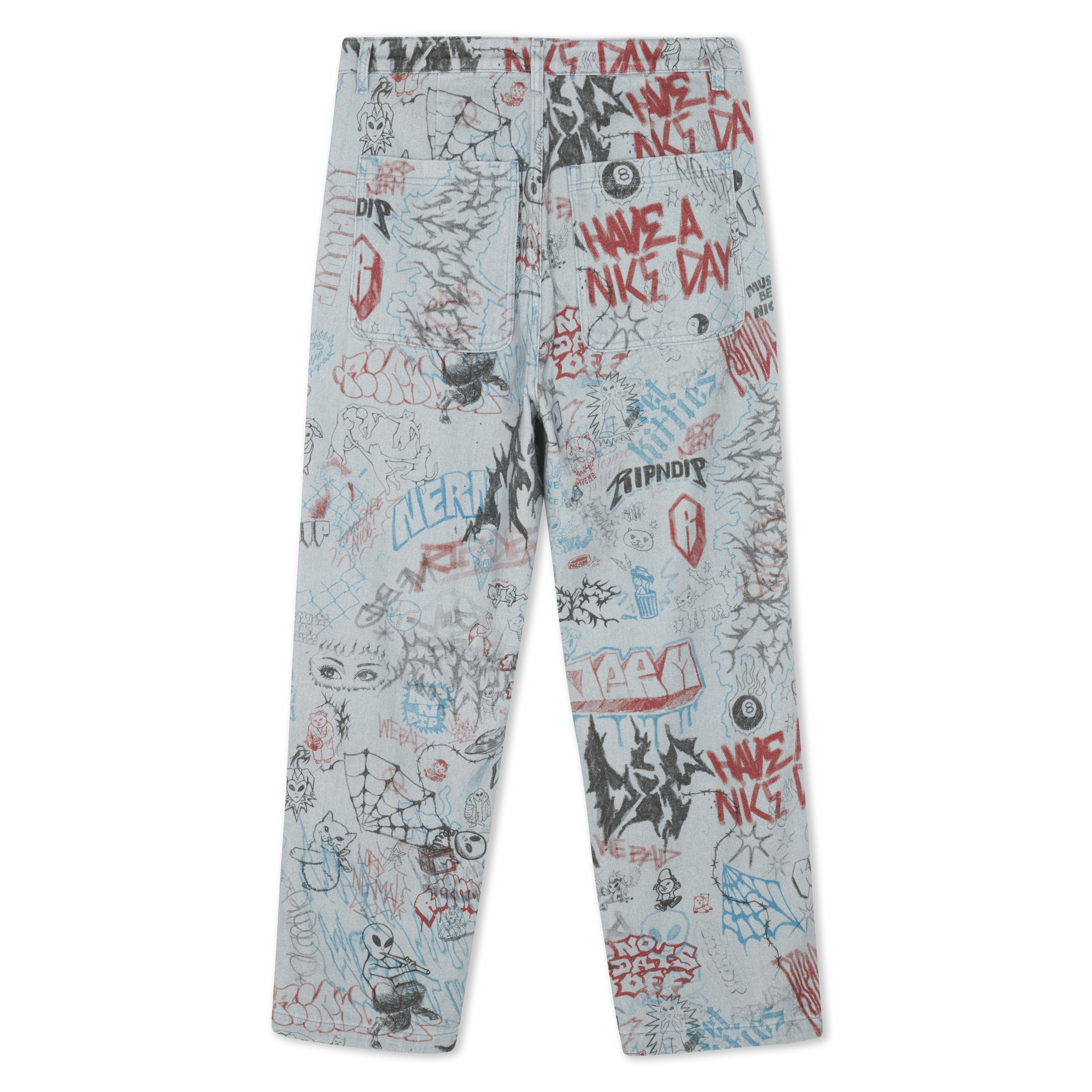 RIPNDIP Marker Wide Fit Pants (Light Wash Denim)