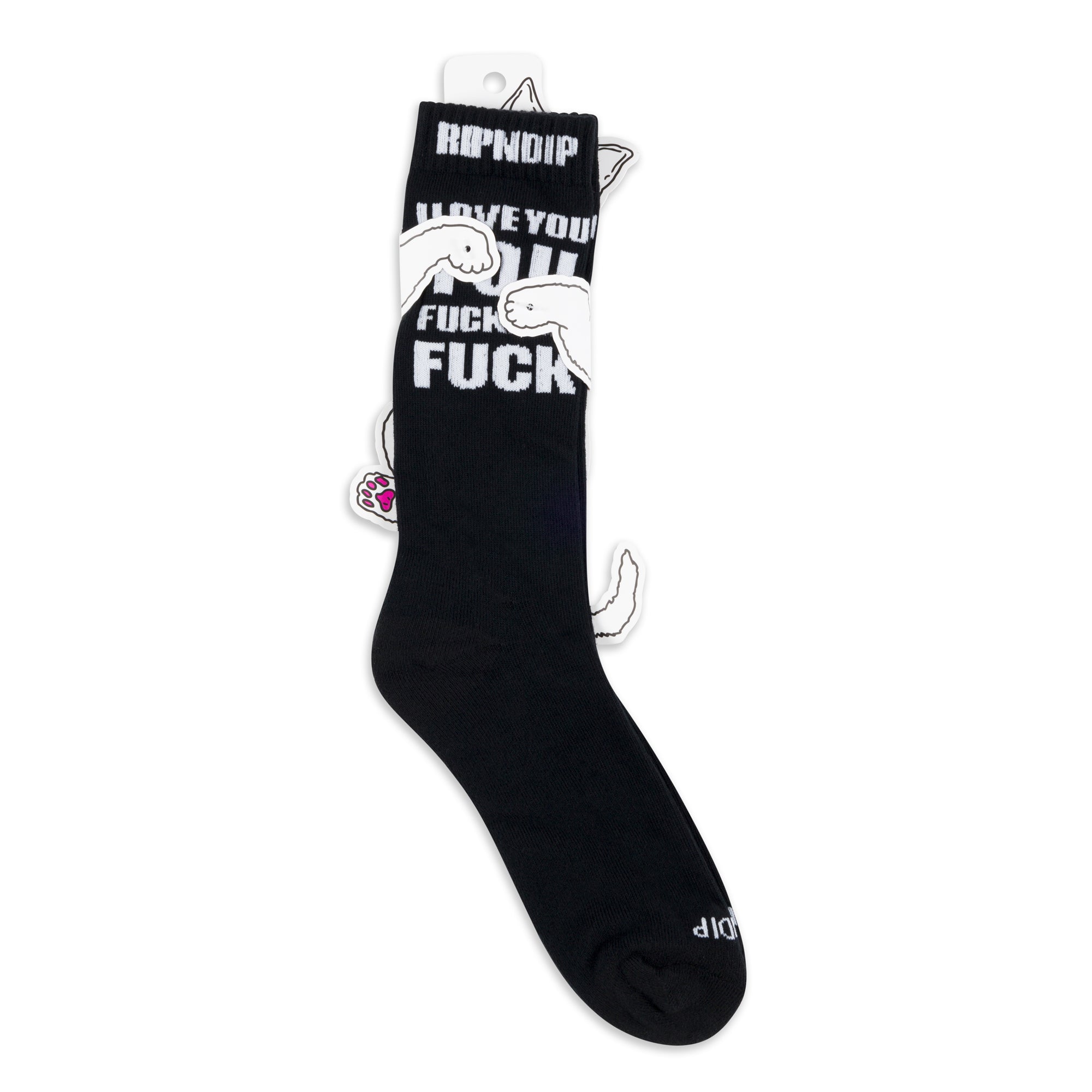 RIPNDIP ILY Fuckin Fuck Socks (Black)