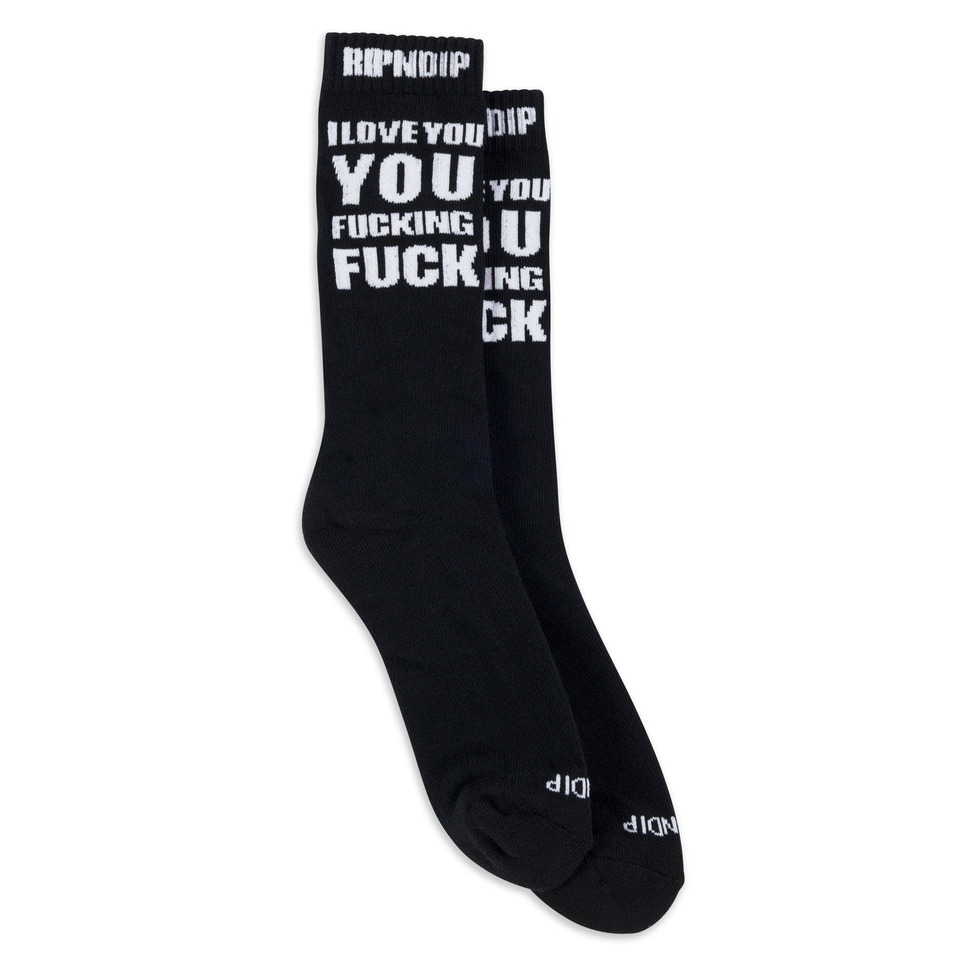 RIPNDIP ILY Fuckin Fuck Socks (Black)