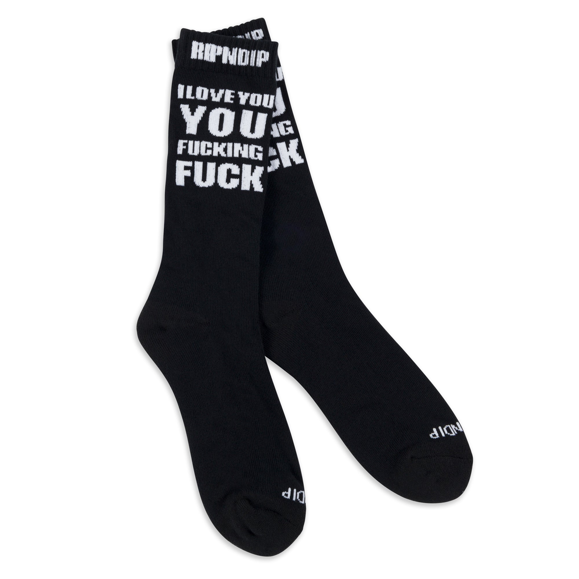 RIPNDIP ILY Fuckin Fuck Socks (Black)