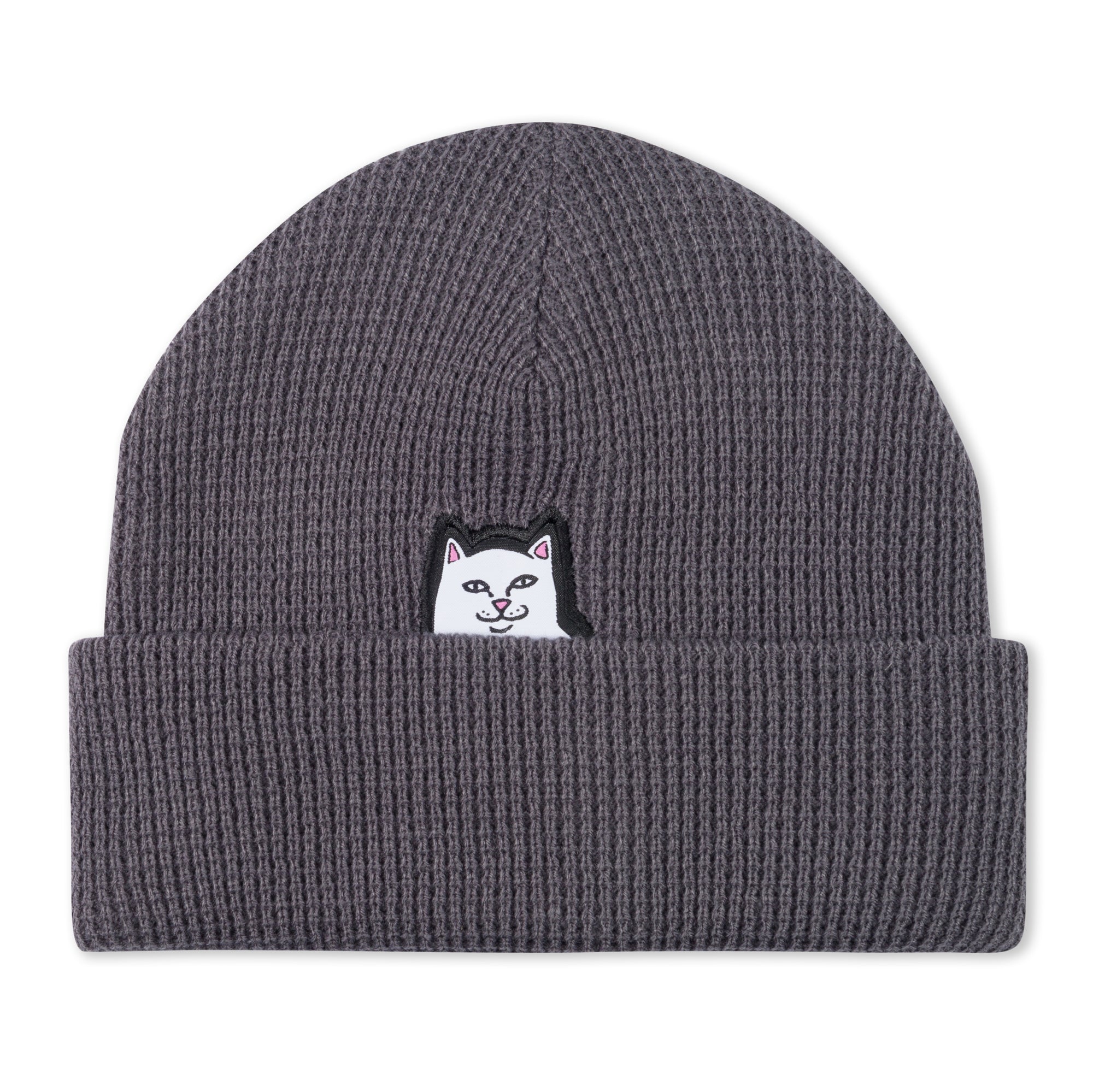 RIPNDIP Lord Nermal Waffle Knit Beanie (Charcoal)