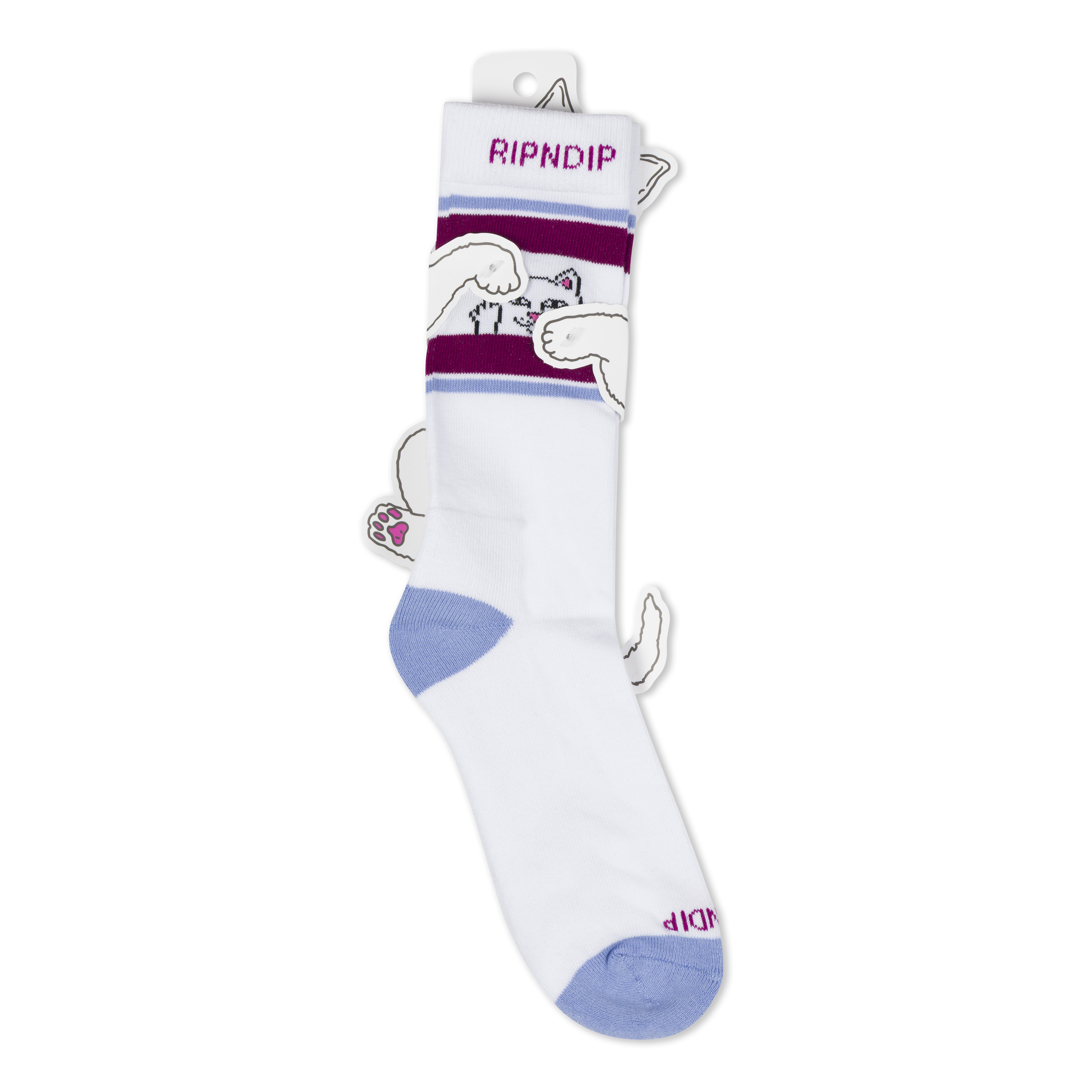 RIPNDIP Peeking Nermal Socks (Plum / Blue)