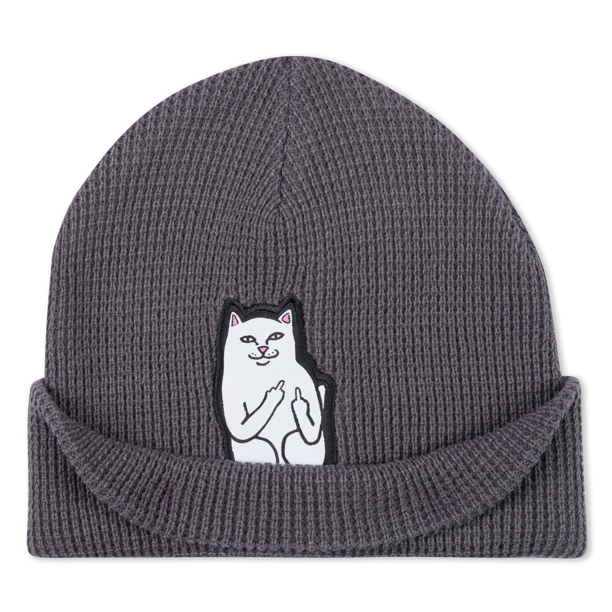 RIPNDIP Lord Nermal Waffle Knit Beanie (Charcoal)