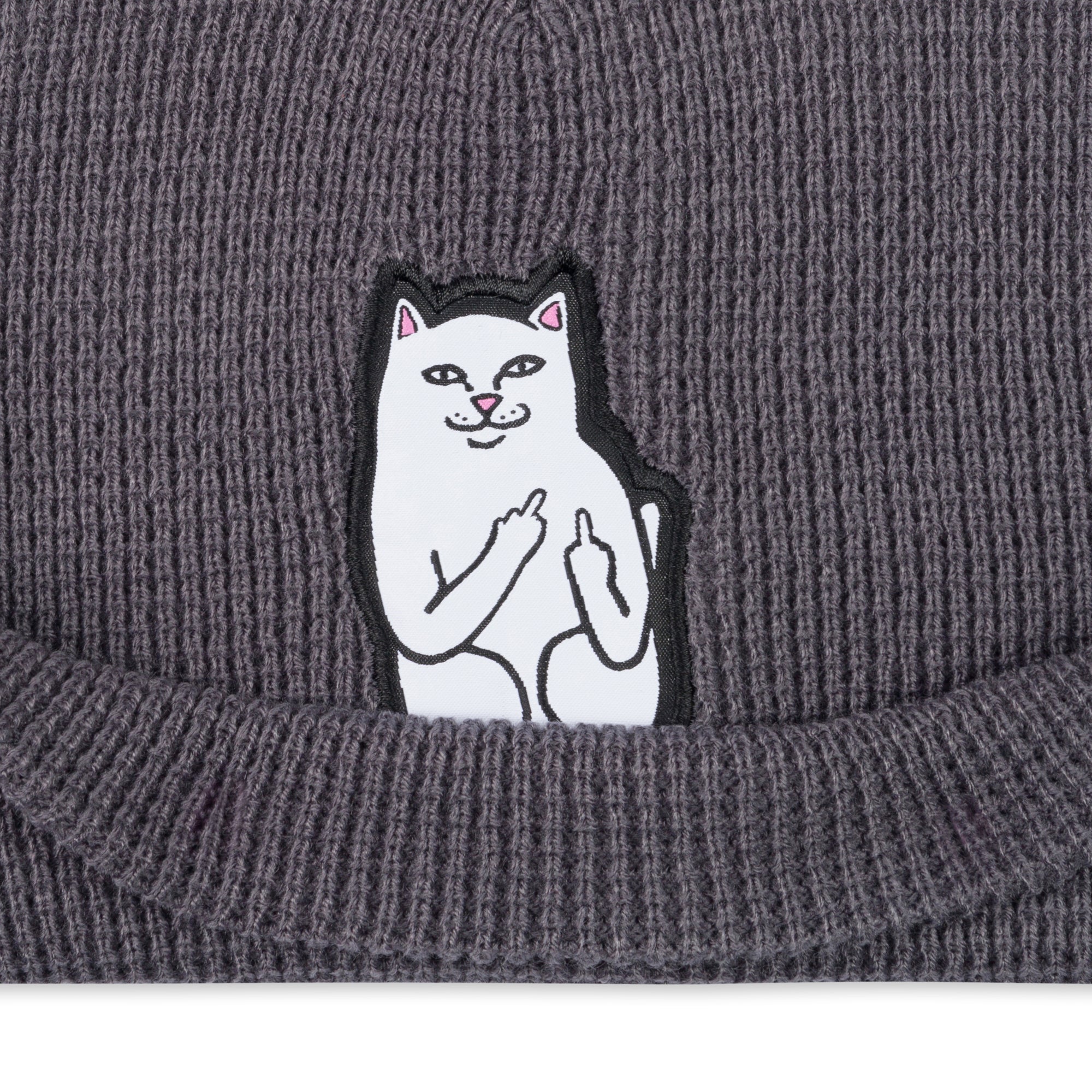 RIPNDIP Lord Nermal Waffle Knit Beanie (Charcoal)