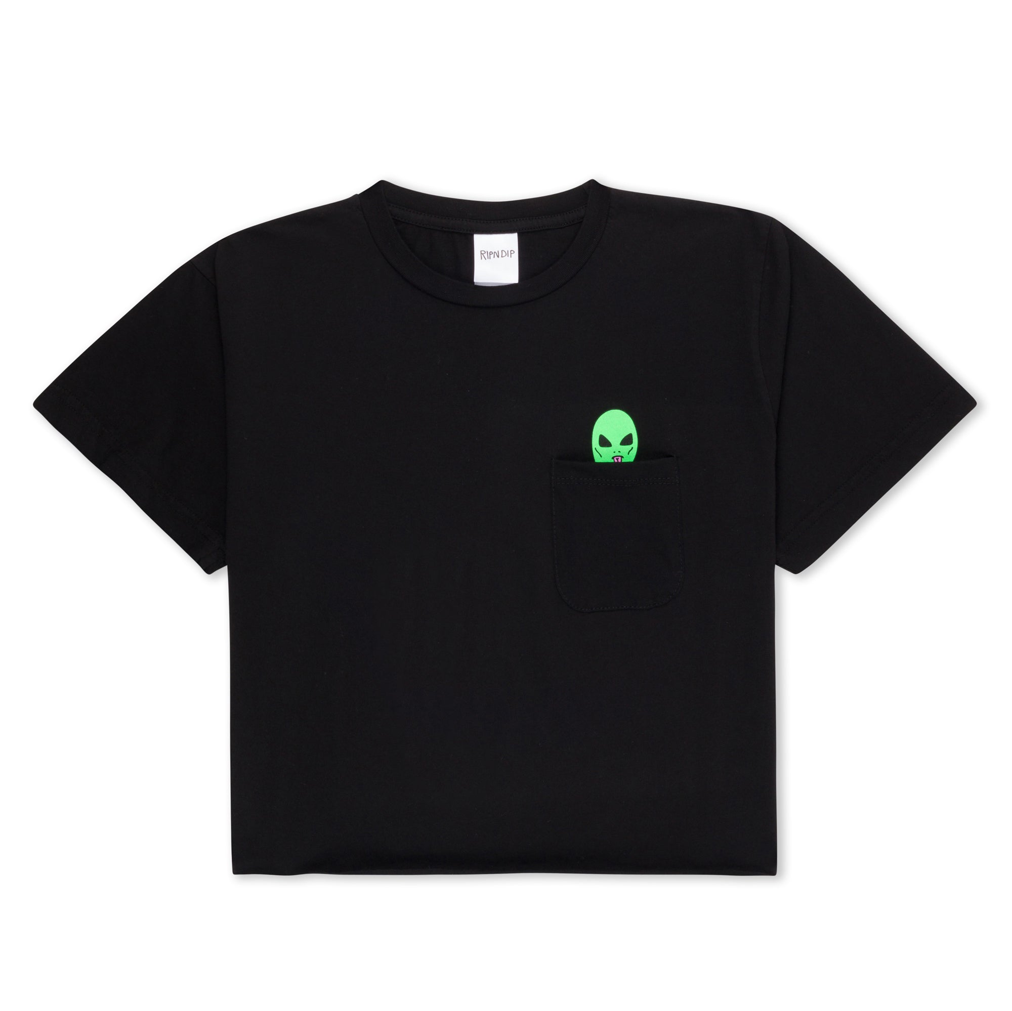 RIPNDIP Lord Alien Cropped Pocket Tee (Black)